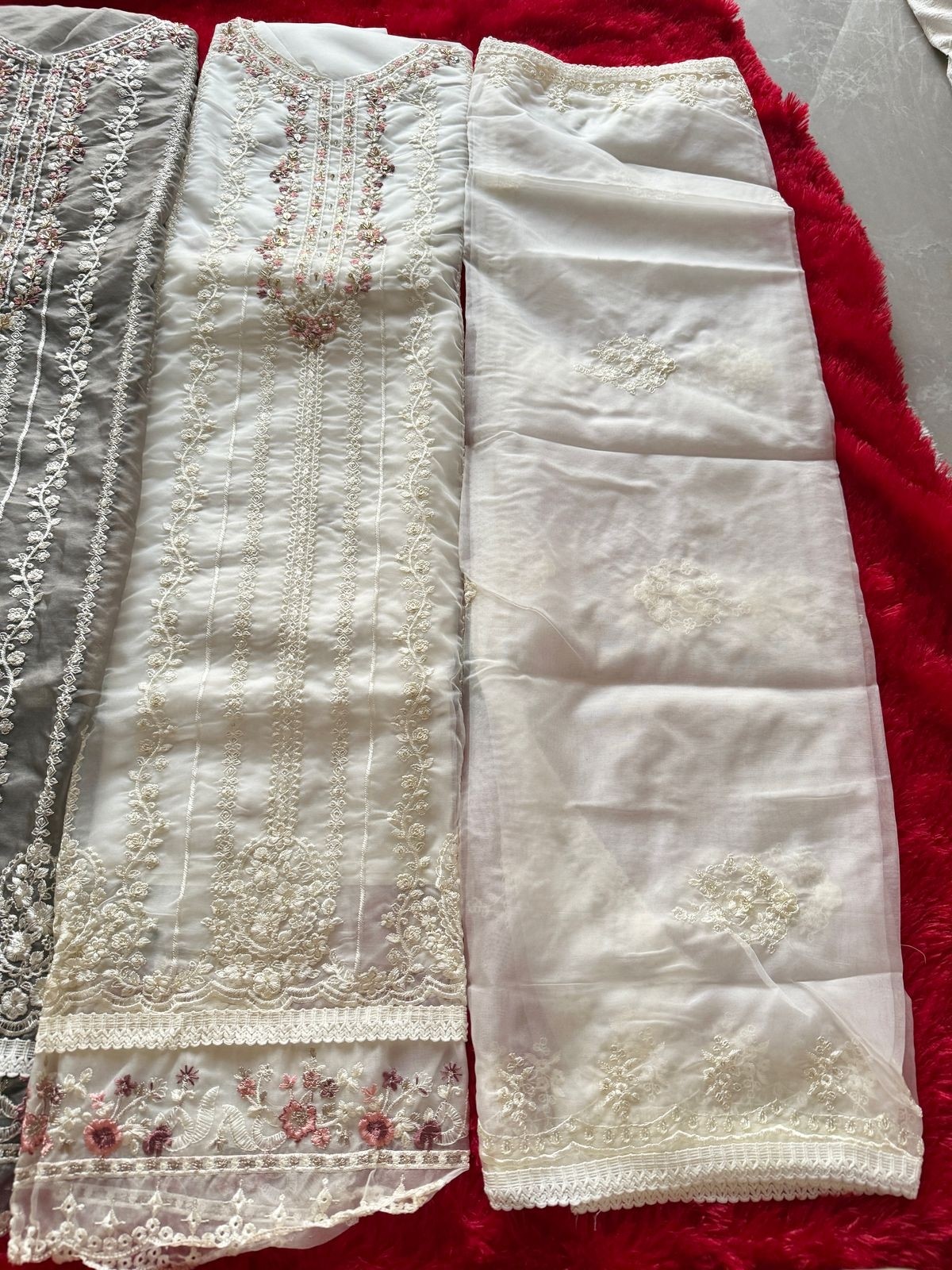 ZIAAZ DESIGNS 729 A ORGANZA HANDWORK PAKISTANI SUITS