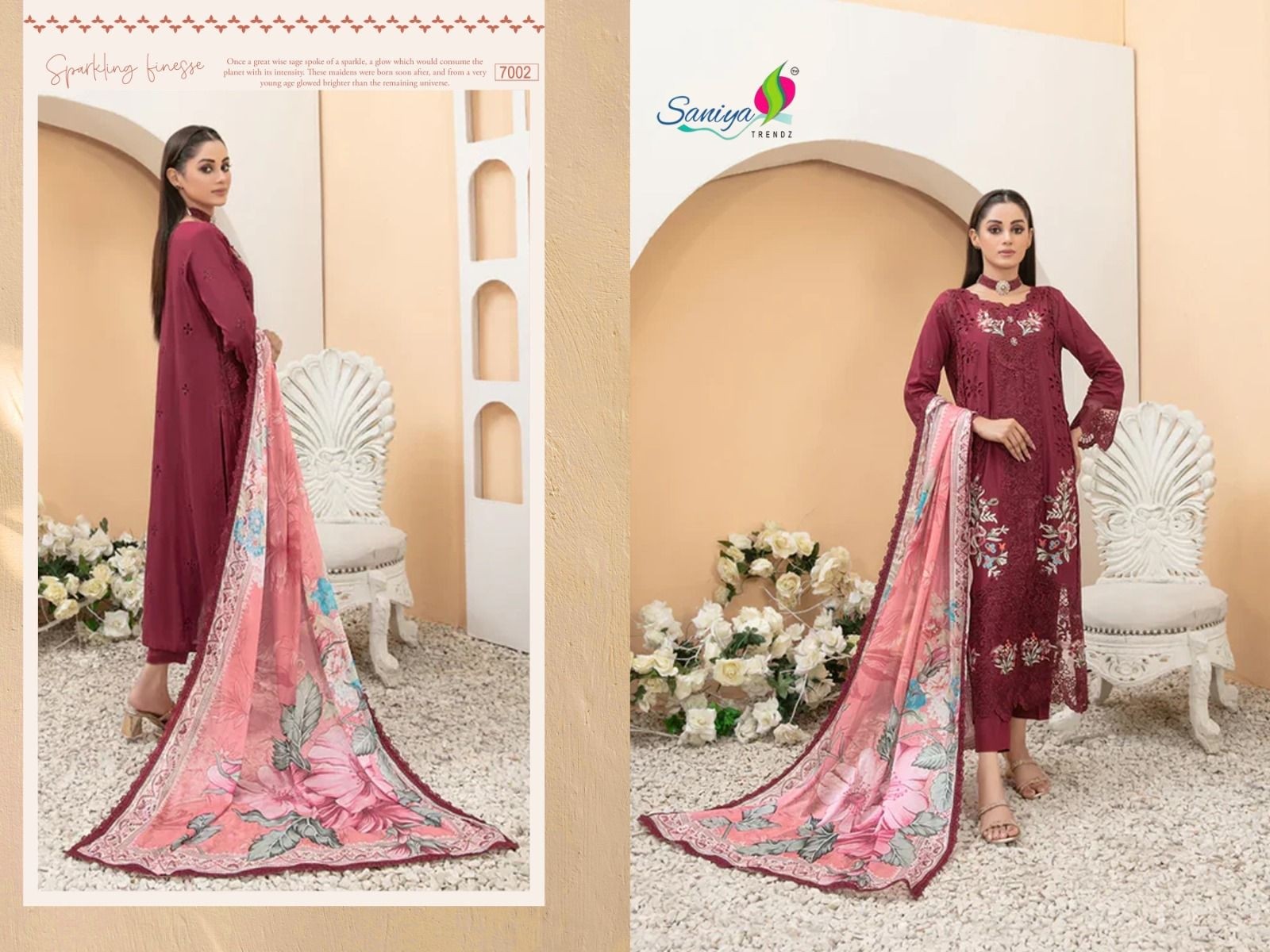 SANIYA TRENDZ 7002 RANG RASIYA VOL 07 ONLINE SHOPPING PAKISTANI SUITS 