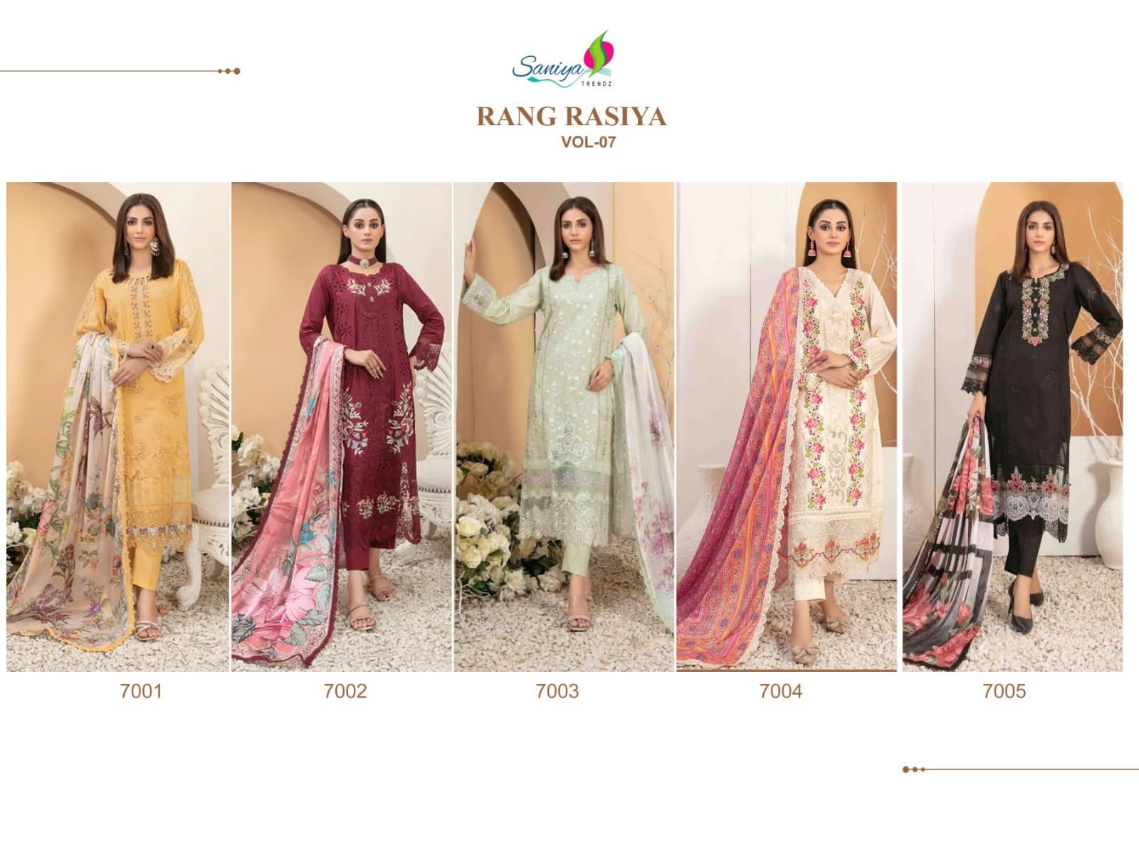 SANIYA TRENDZ 7001 RANG RASIYA VOL 07 PAKISTANI SUITS ONLINE SHOPPING