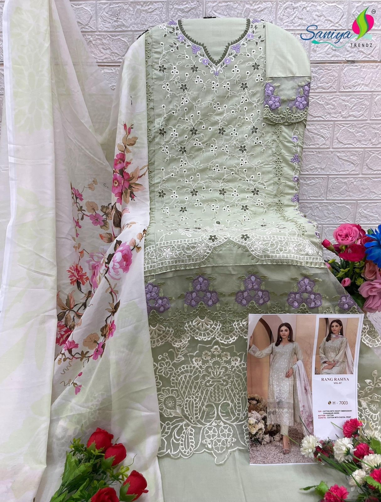 SANIYA TRENDZ 7003 RANG RASIYA VOL 07 SHOPPING PAKISTANI SUITS 