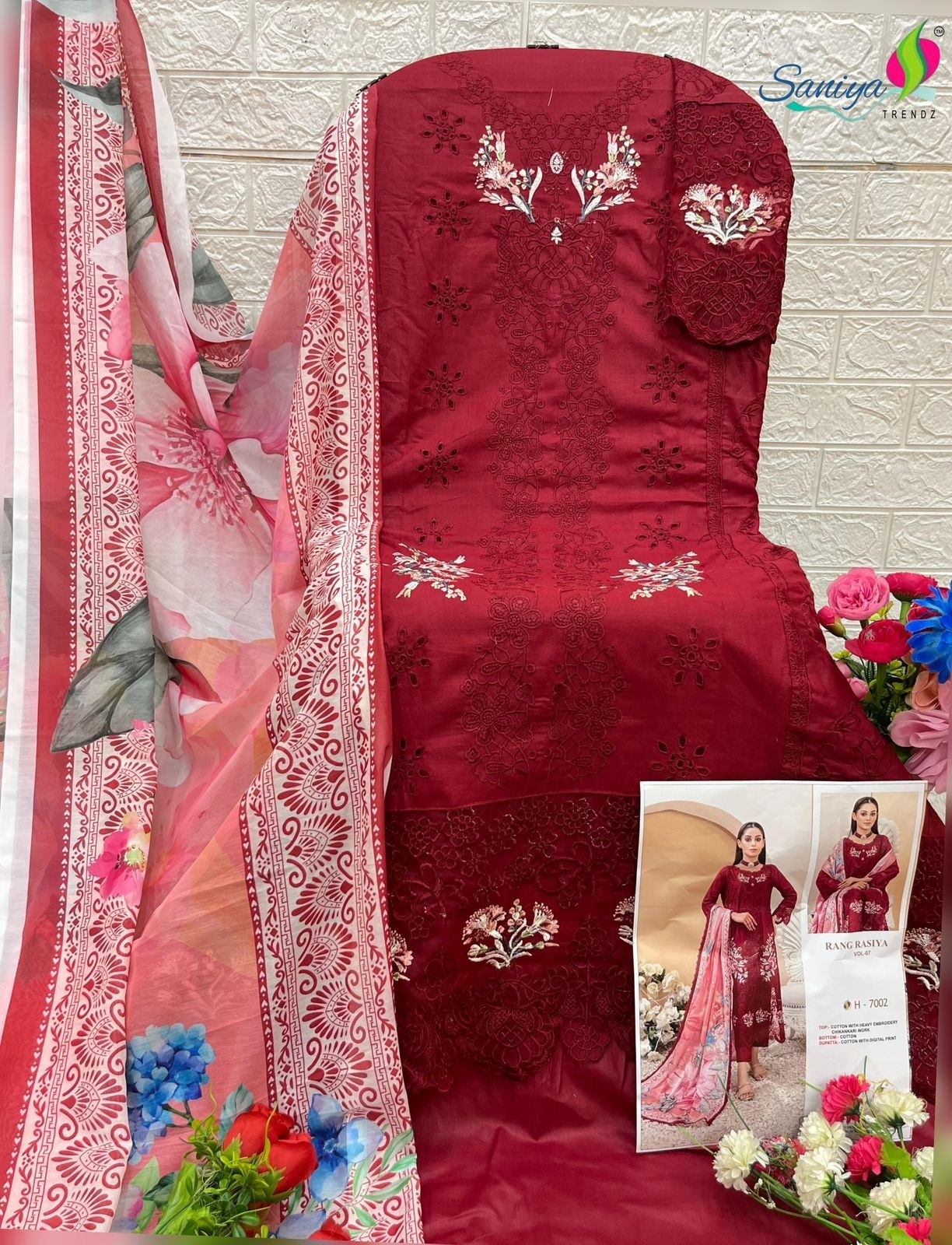 SANIYA TRENDZ 7002 RANG RASIYA VOL 07 ONLINE SHOPPING PAKISTANI SUITS 