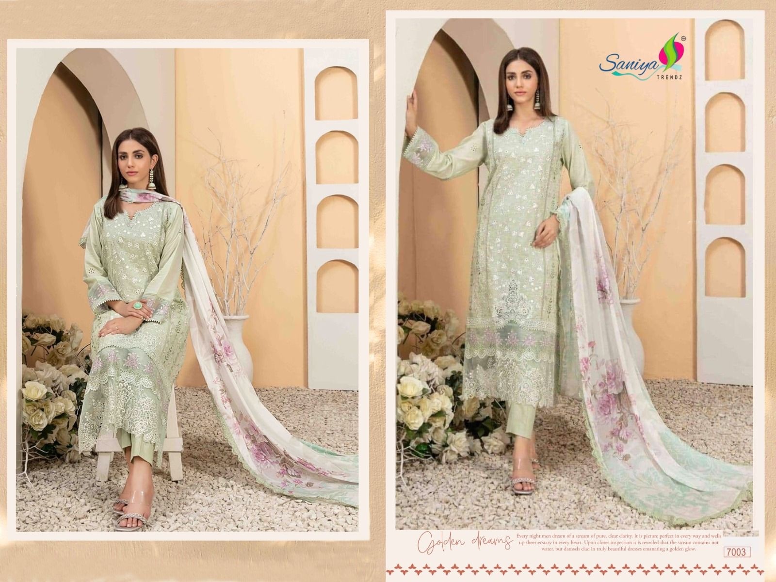 SANIYA TRENDZ 7003 RANG RASIYA VOL 07 SHOPPING PAKISTANI SUITS 