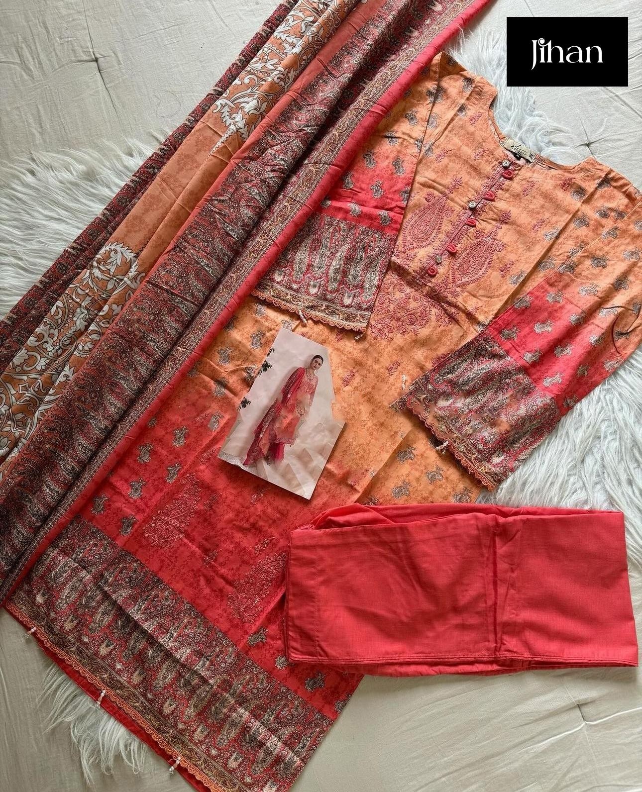 JIHAN 3489 3490 3491 SCARLET VOL 4 LAWN SUPPLIER PAKISTANI SUITS 