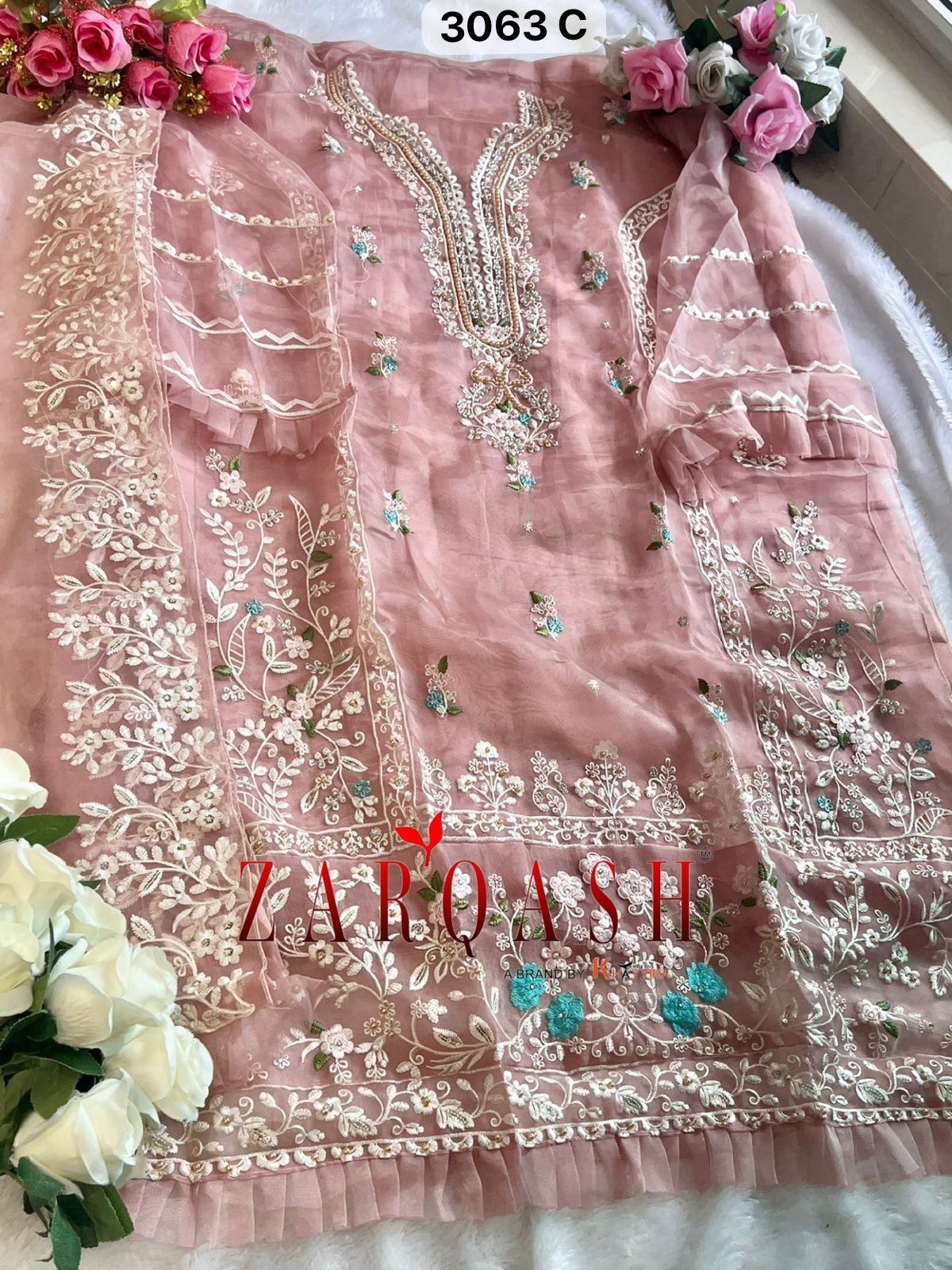 ZARQASH Z 3063 C MANUFACTURER PAKISTANI SUITS 