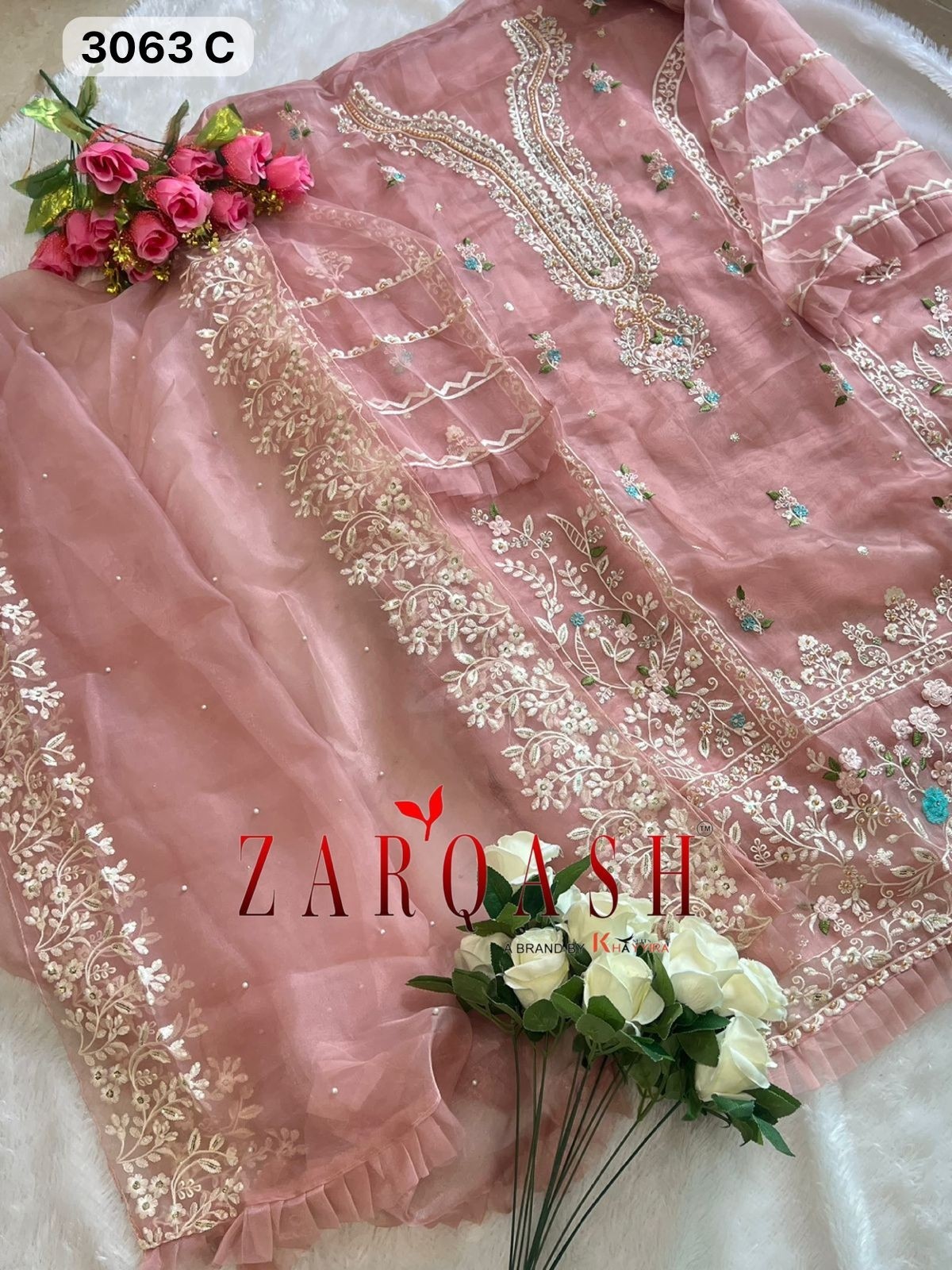 ZARQASH Z 3063 C MANUFACTURER PAKISTANI SUITS 