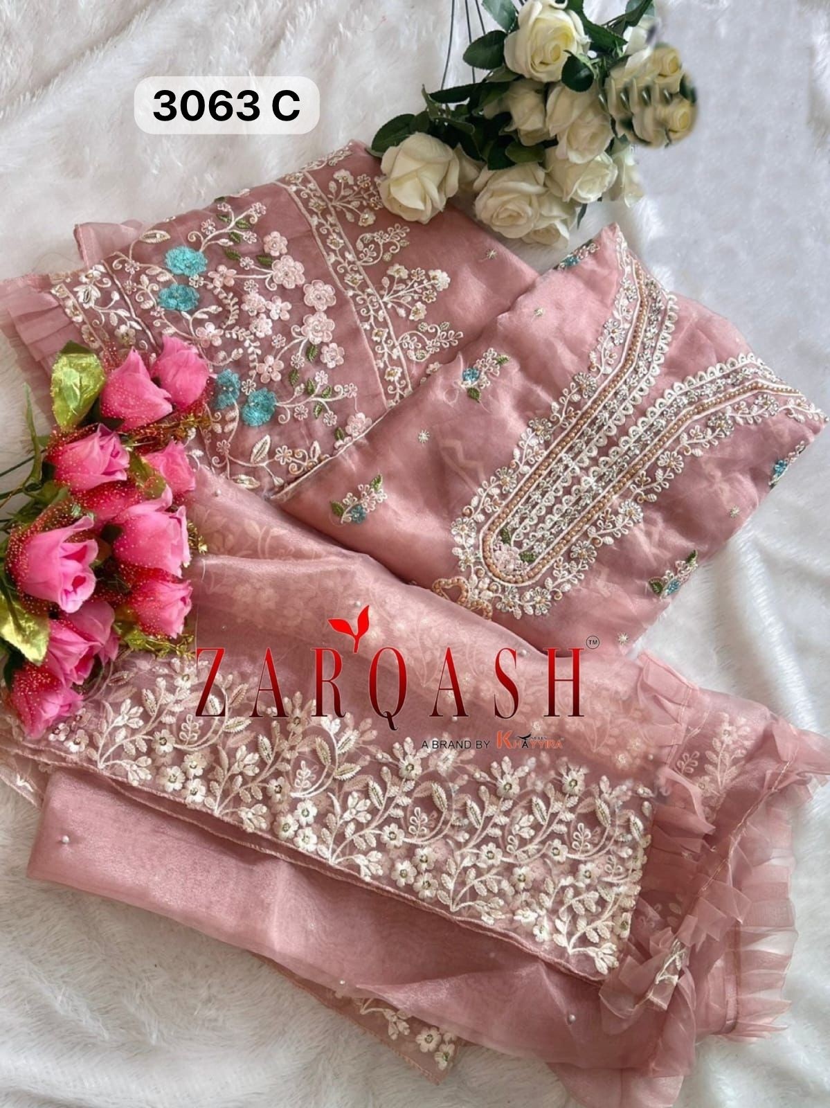 ZARQASH Z 3063 C MANUFACTURER PAKISTANI SUITS 