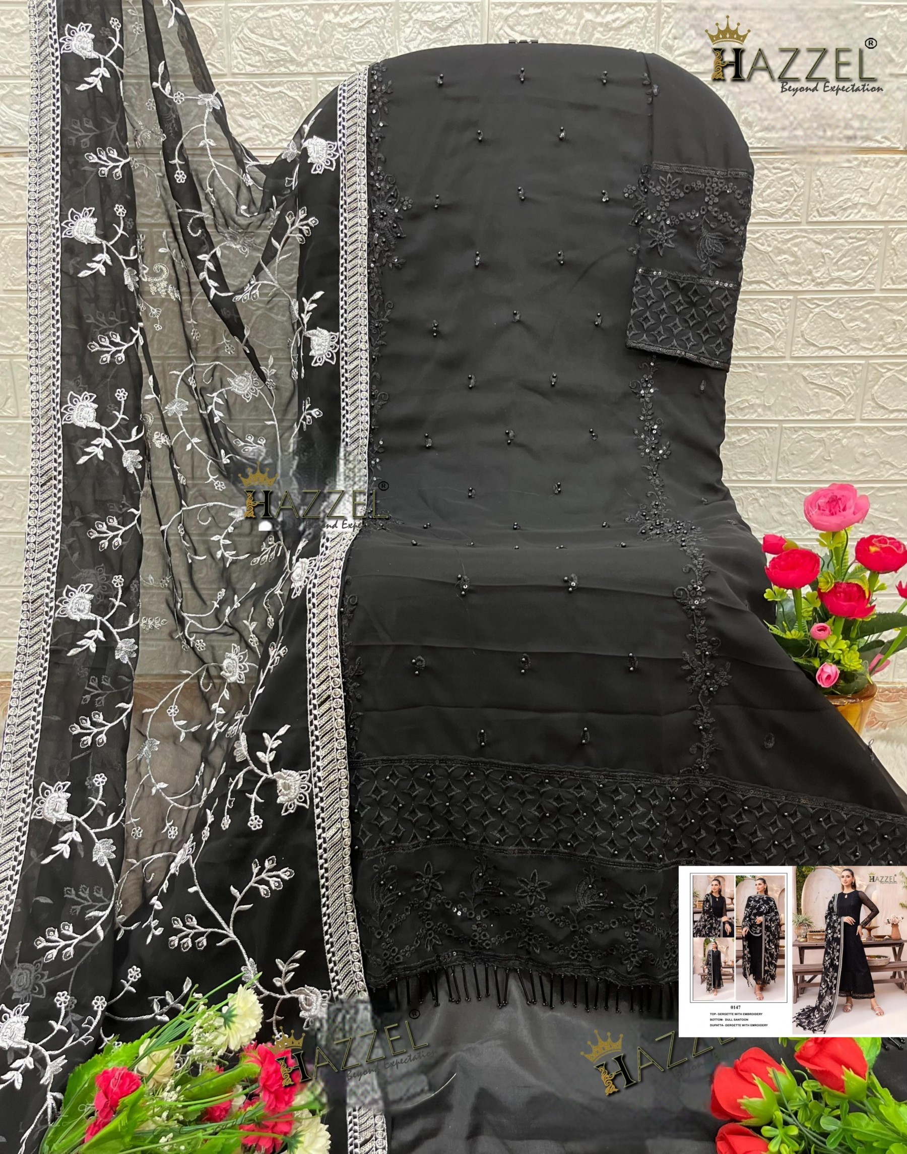 HAZZEL 0147 BLOOMING PAKISTANI SUITS