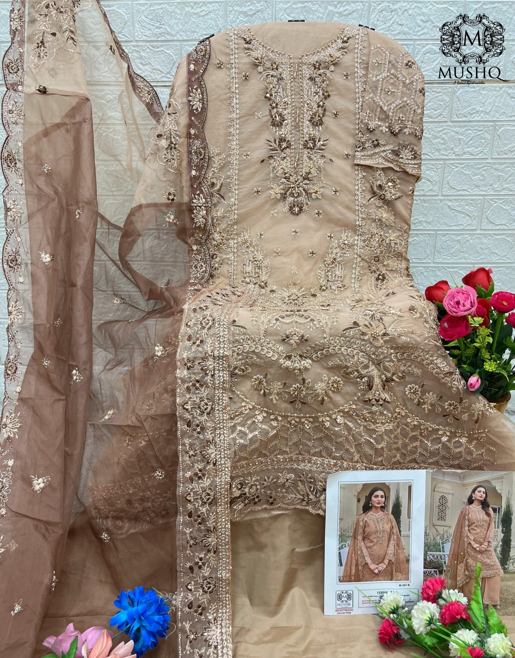 MUSHK BY SHRADDHA M 357 A B C D PARTYWEAR COLLECTION ORGANZA