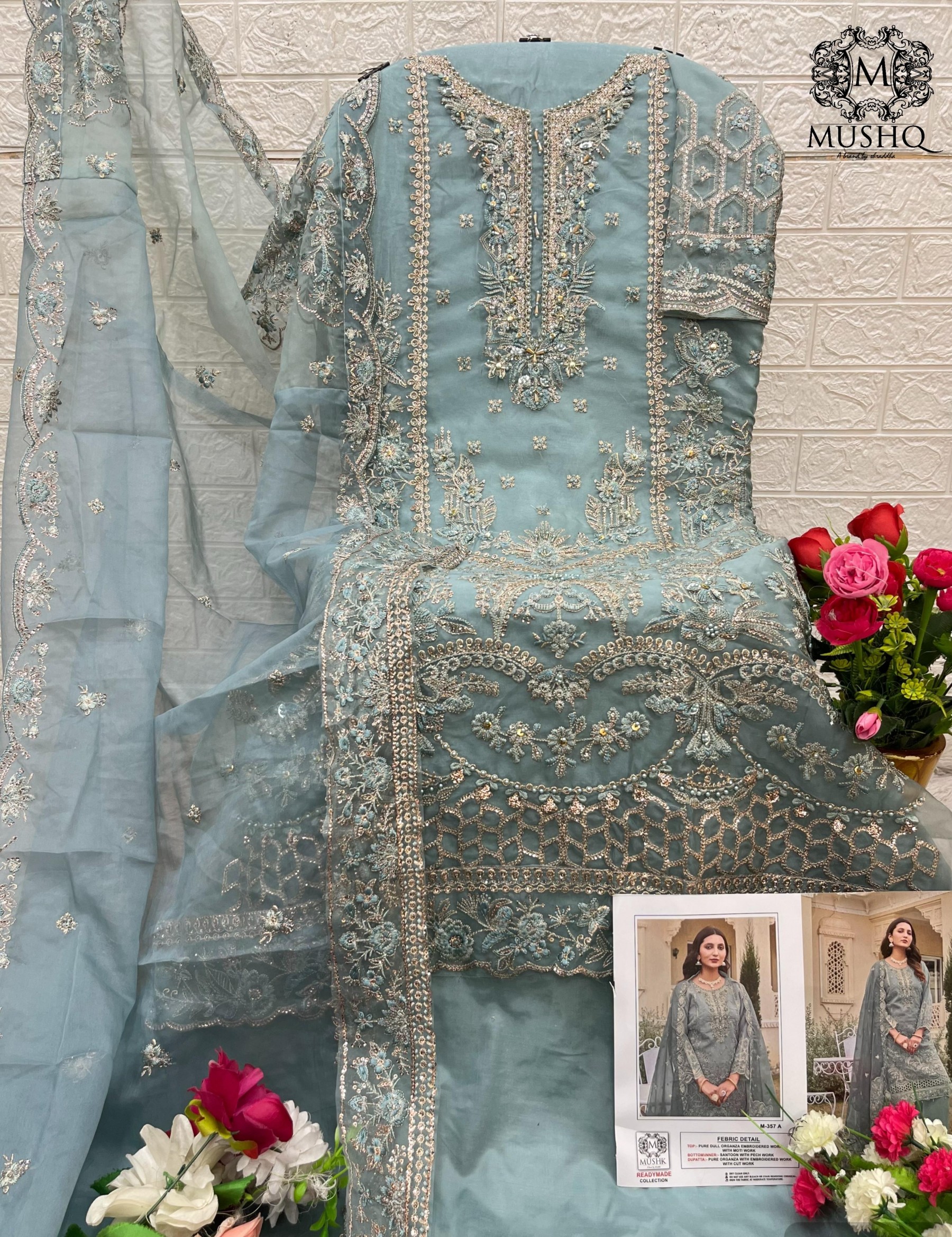 MUSHK BY SHRADDHA M 357 A B C D PARTYWEAR COLLECTION ORGANZA
