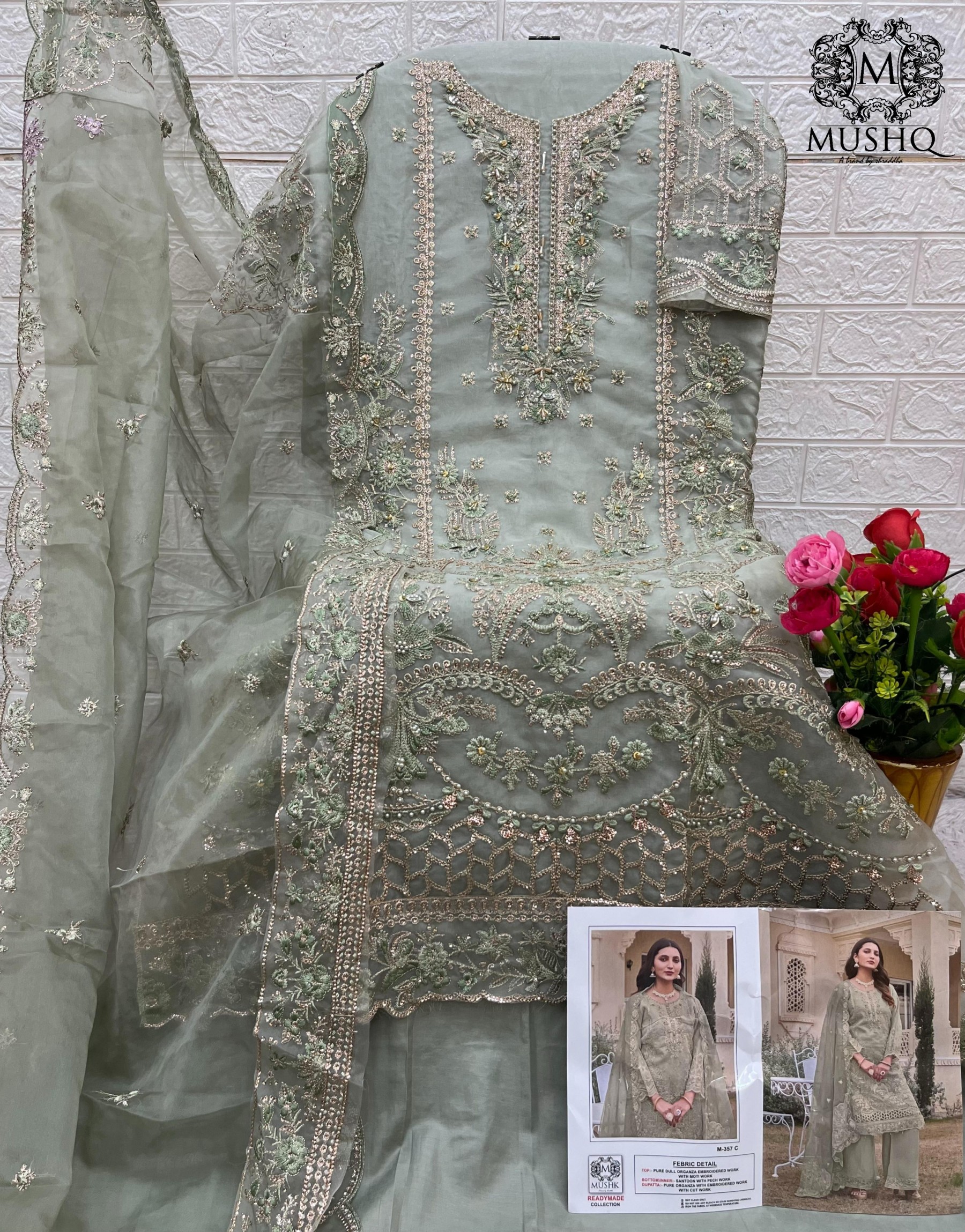 MUSHK BY SHRADDHA M 357 A B C D PARTYWEAR COLLECTION ORGANZA