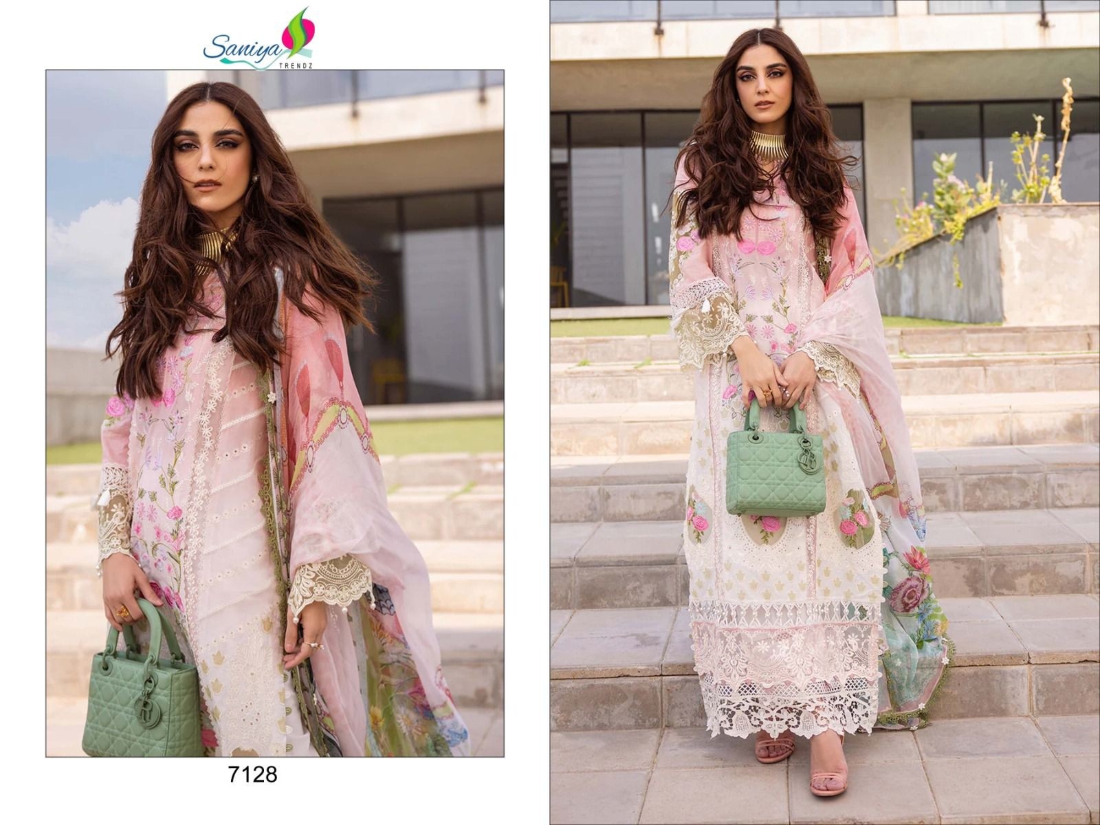 SANIYA TRENDZ 7128 PAKISTANI SUITS COLLECTION BUY SURAT