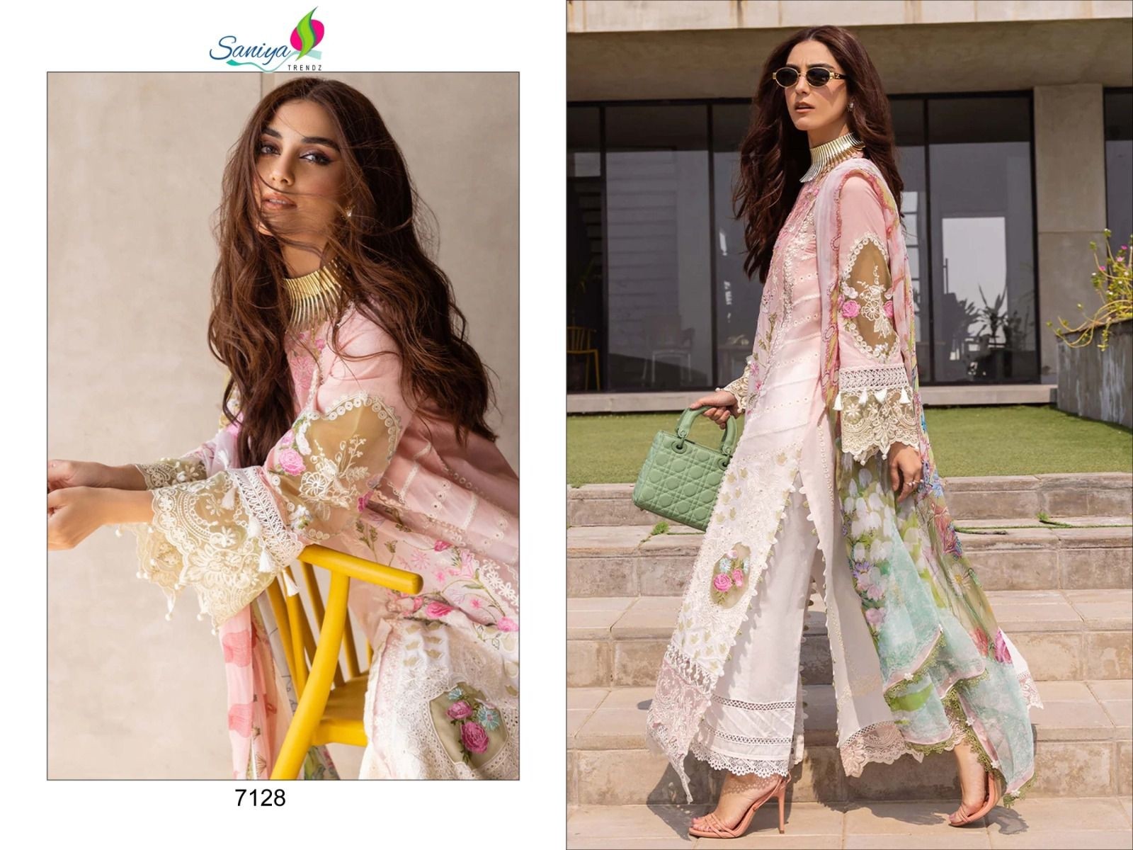 SANIYA TRENDZ 7128 PAKISTANI SUITS COLLECTION BUY SURAT
