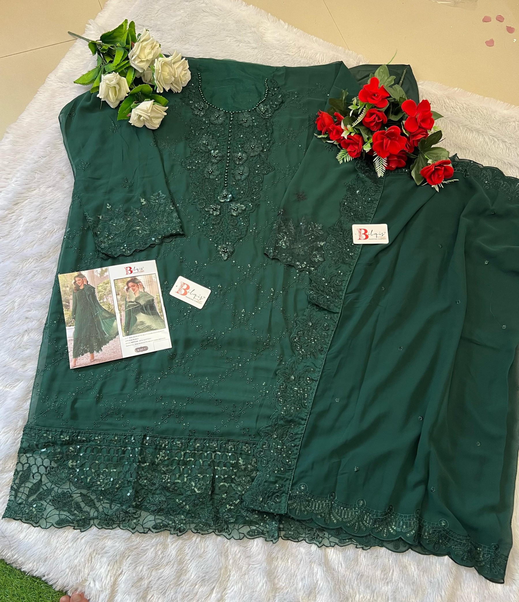 BILQIS B 143 A GEORGETTE COLLECTION PAKISTANI SUITS 