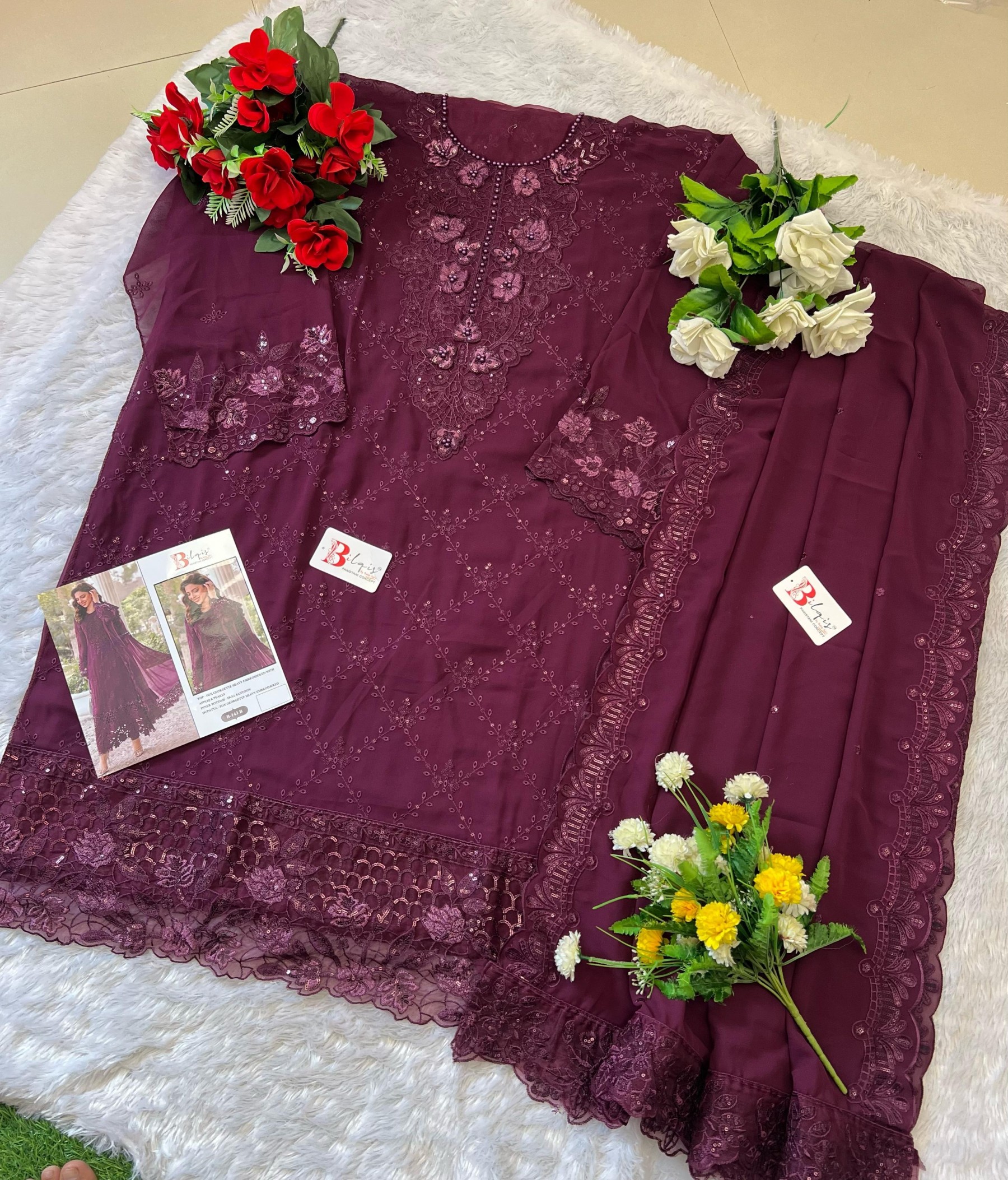 BILQIS B 143 B PAKISTANI SUITS GEORGETTE COLLECTION 