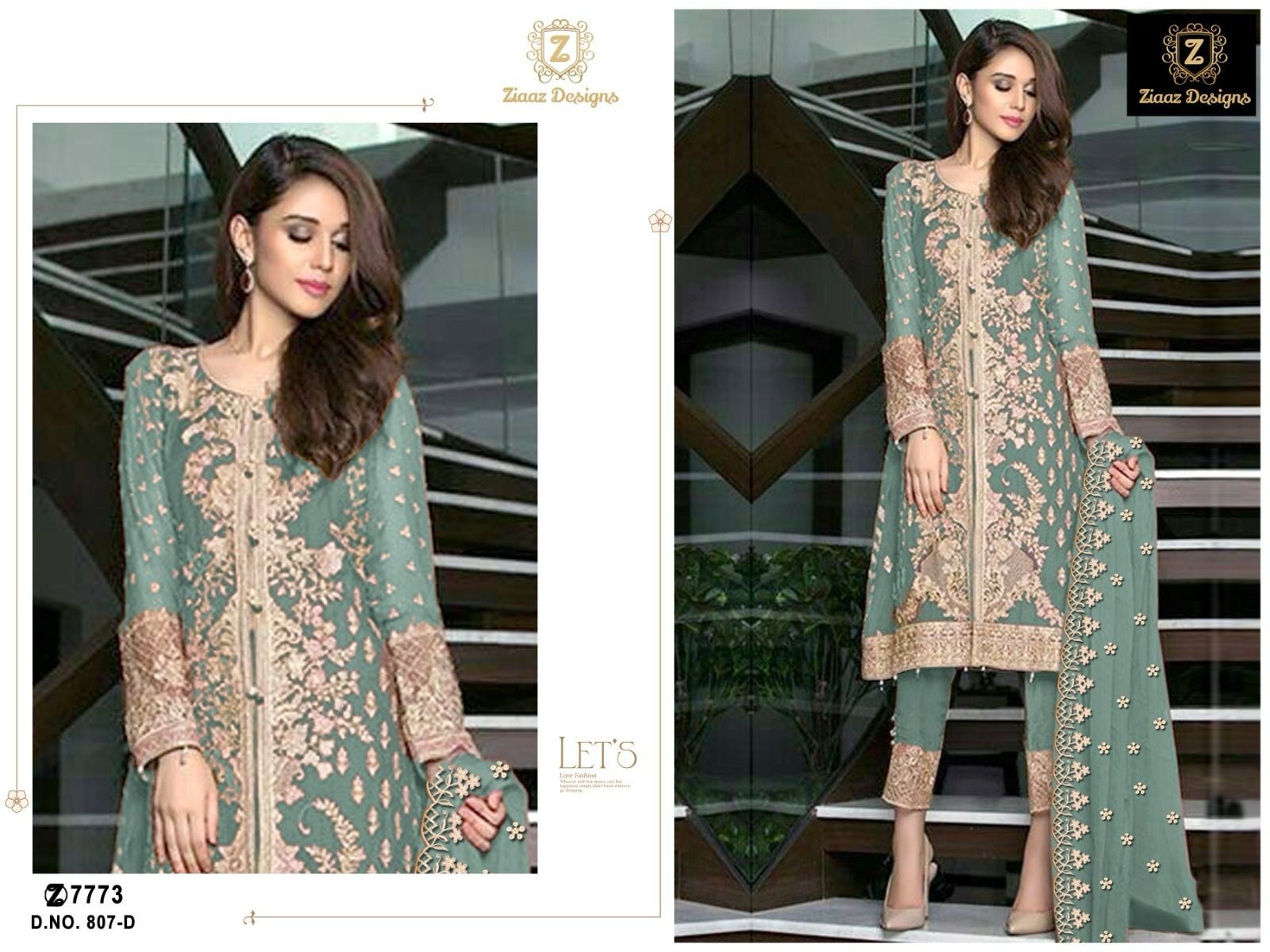 ZIAAZ DESIGNS 807 D NEW COLLECTION PAKISTANI SUITS IN INDIA