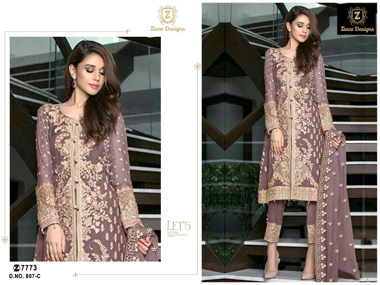 ZIAAZ DESIGNS 807 C NEW COLLECTION PAKISTANI SUITS IN SURAT