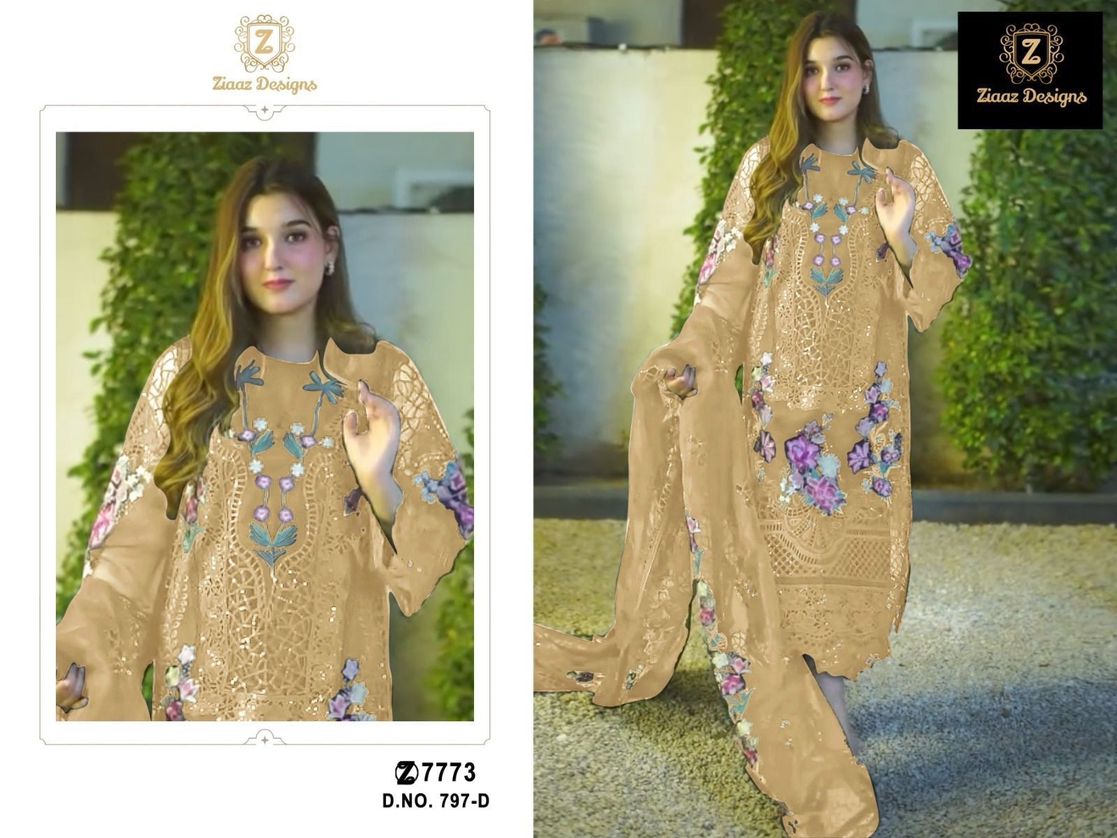 ZIAAZ DESIGNS 797 D COLLECTION PAKISTANI SUITS
