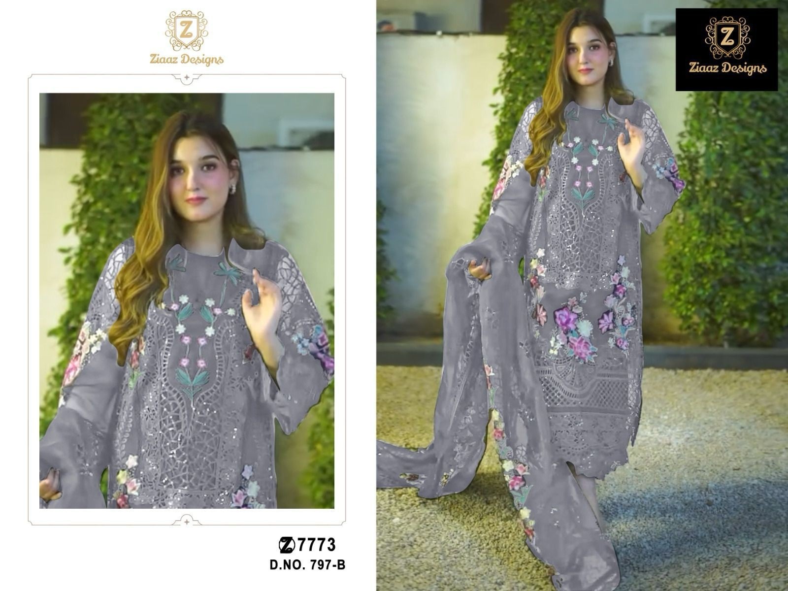 ZIAAZ DESIGNS 797 B PAKISTANI SUITS LATEST COLLECTION