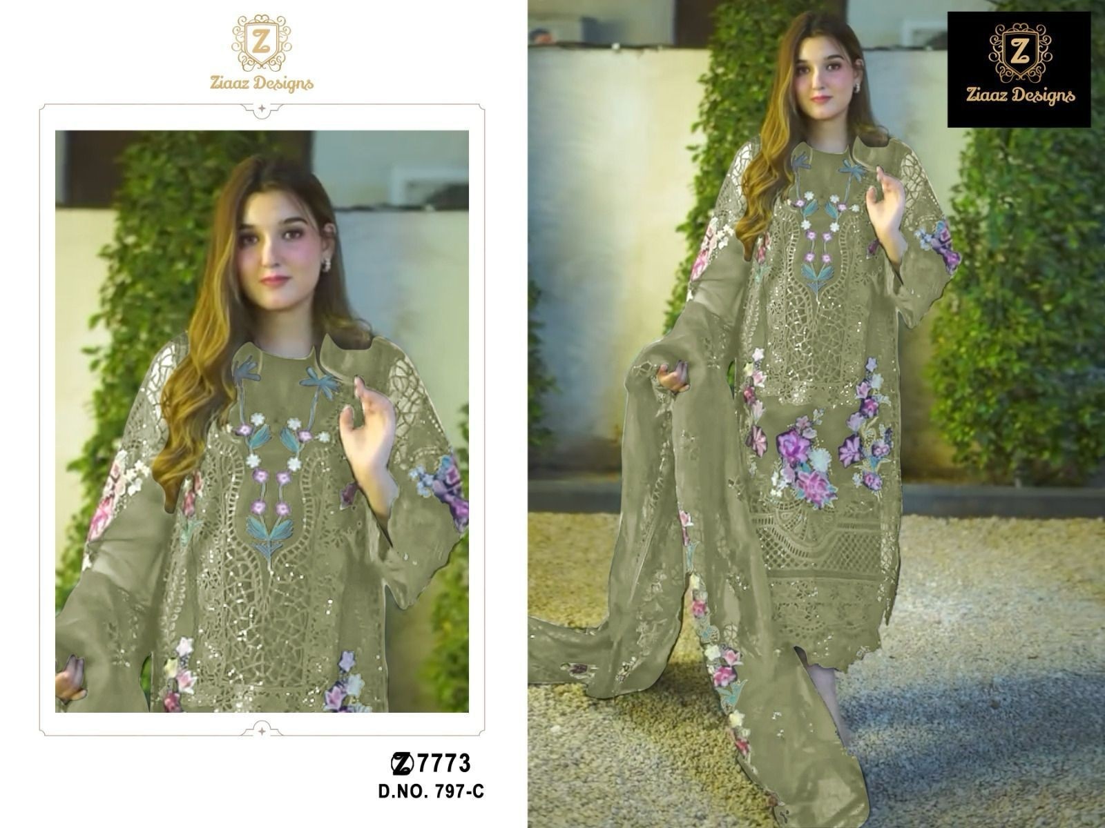 ZIAAZ DESIGNS 797 C LATEST COLLECTION PAKISTANI SUITS