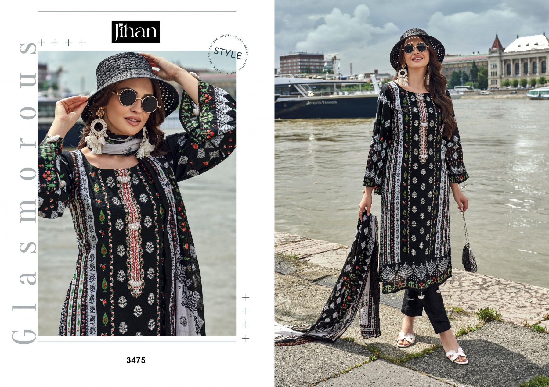 JIHAN 3475 3476 3477 3478 BIN SAEED BW COLLECTION VOL 2 PAKISTANI SALWAR SUITS DEALER 