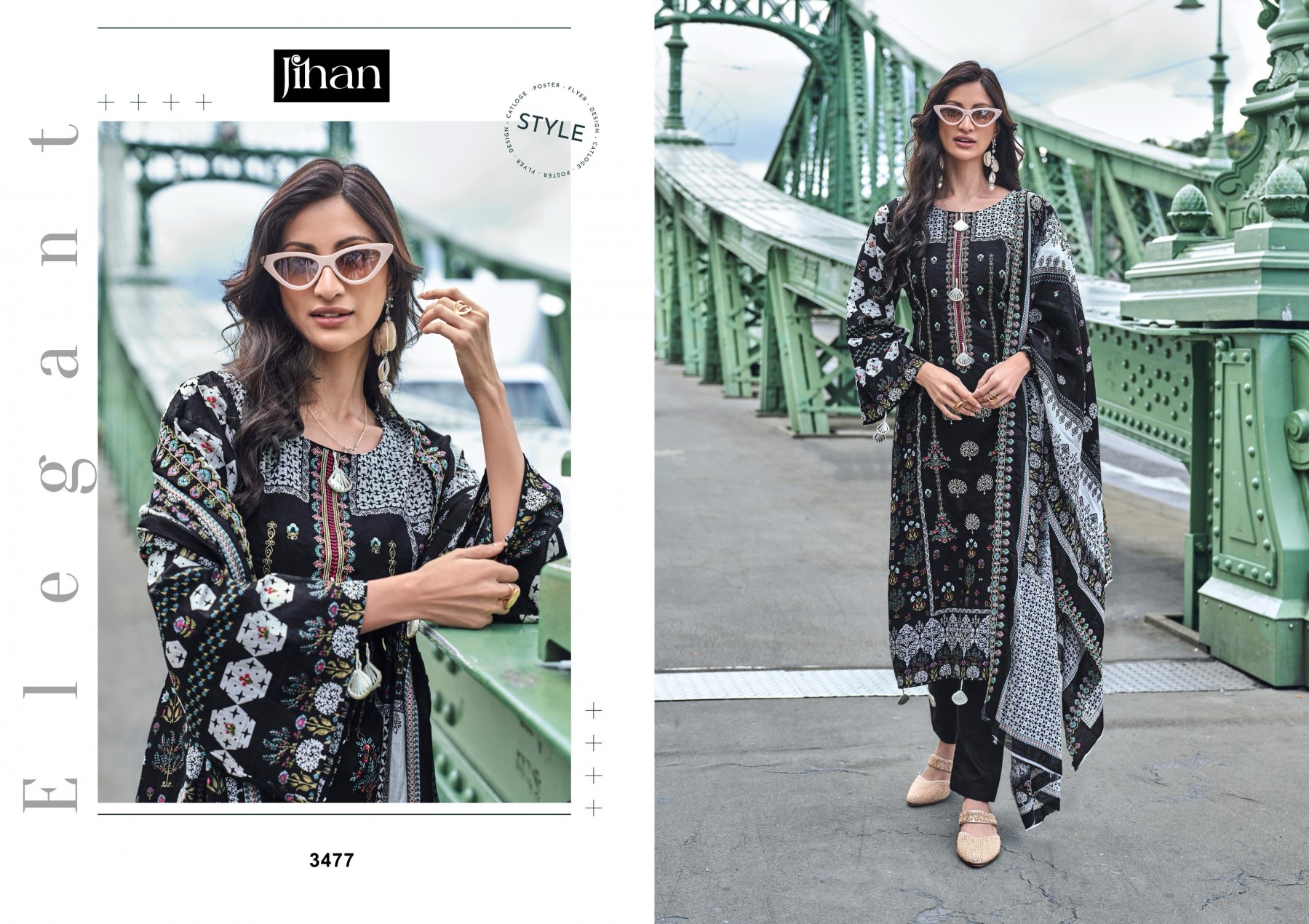 JIHAN 3475 3476 3477 3478 BIN SAEED BW COLLECTION VOL 2 PAKISTANI SALWAR SUITS DEALER 