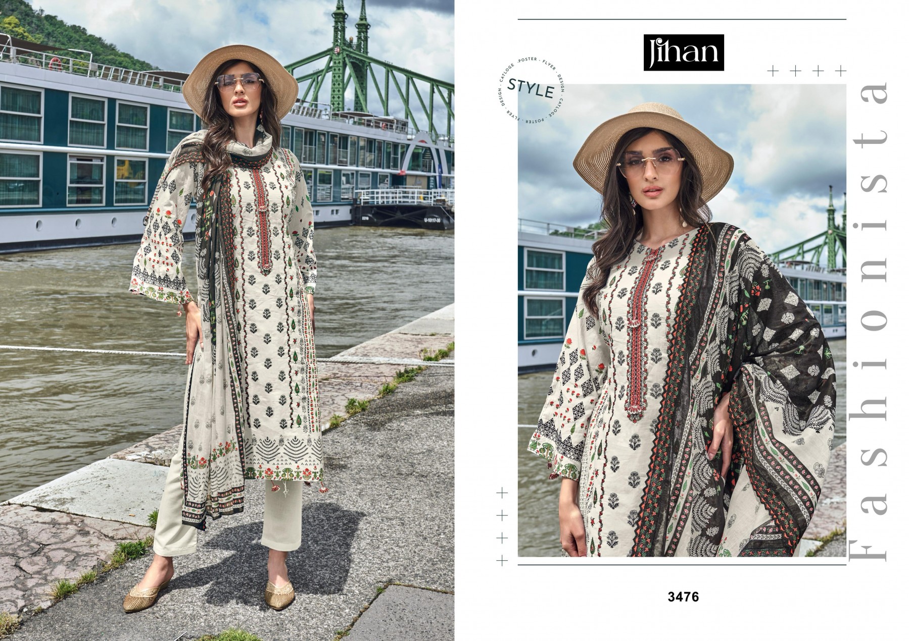 JIHAN 3475 3476 3477 3478 BIN SAEED BW COLLECTION VOL 2 PAKISTANI SALWAR SUITS DEALER 