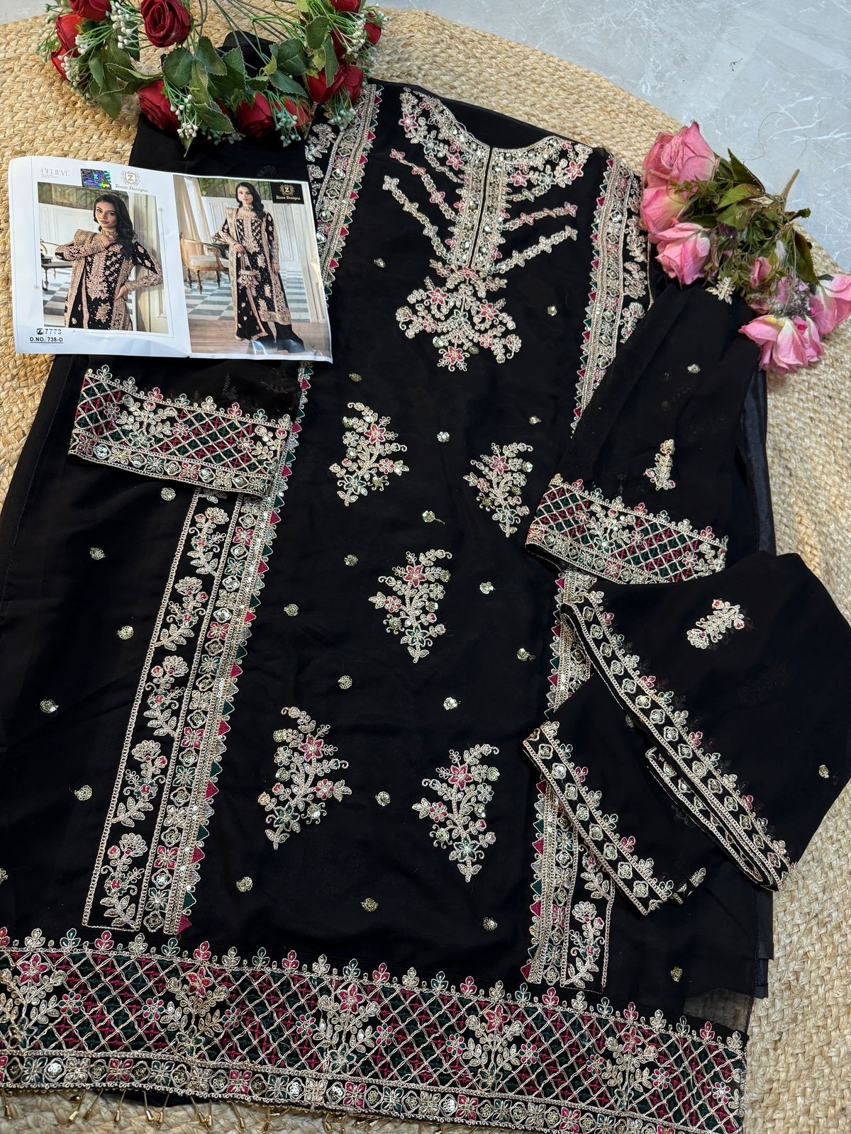 ZIAAZ DESIGNS 738 D PAKISTANI SALWAR SUITS WHOLESALE WITH PRICE