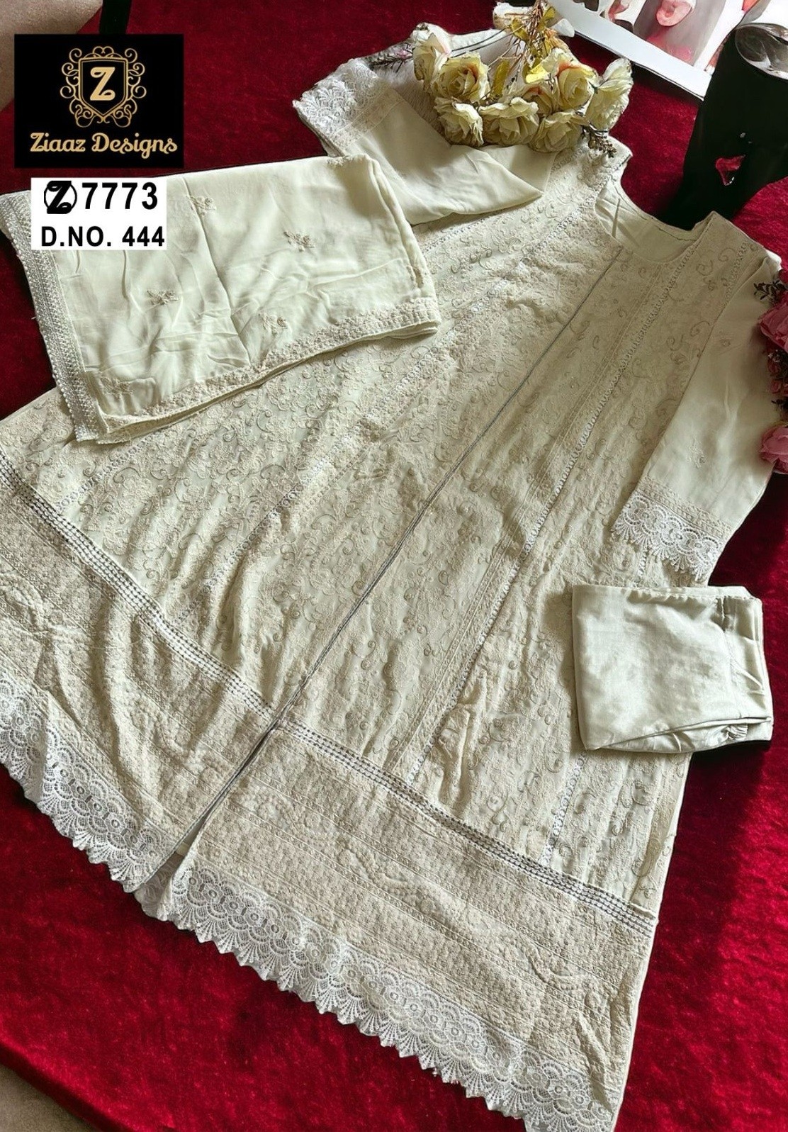 ZIAAZ DESIGNS 444 LATEST SEMI STICHED PAKISTANI SUITS