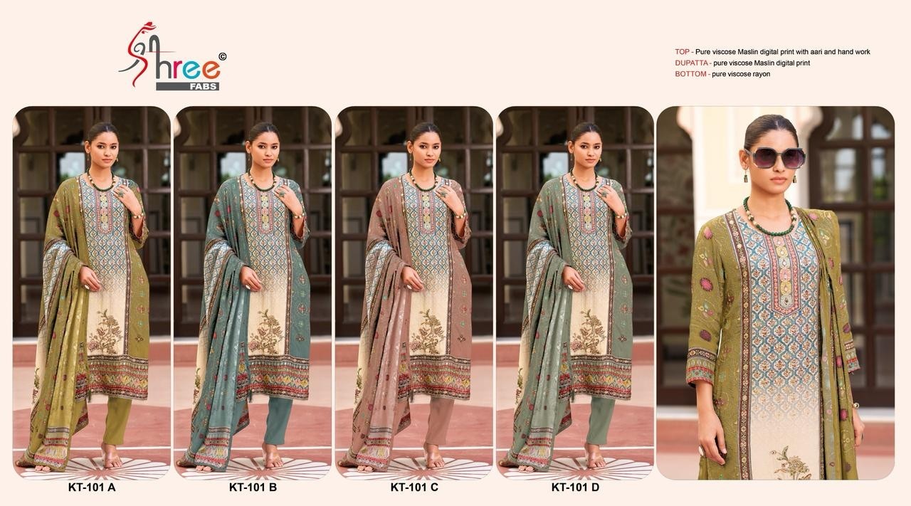 SHREE FABS KT 101 B PAKISTANI SUITS PURE VISCOSE