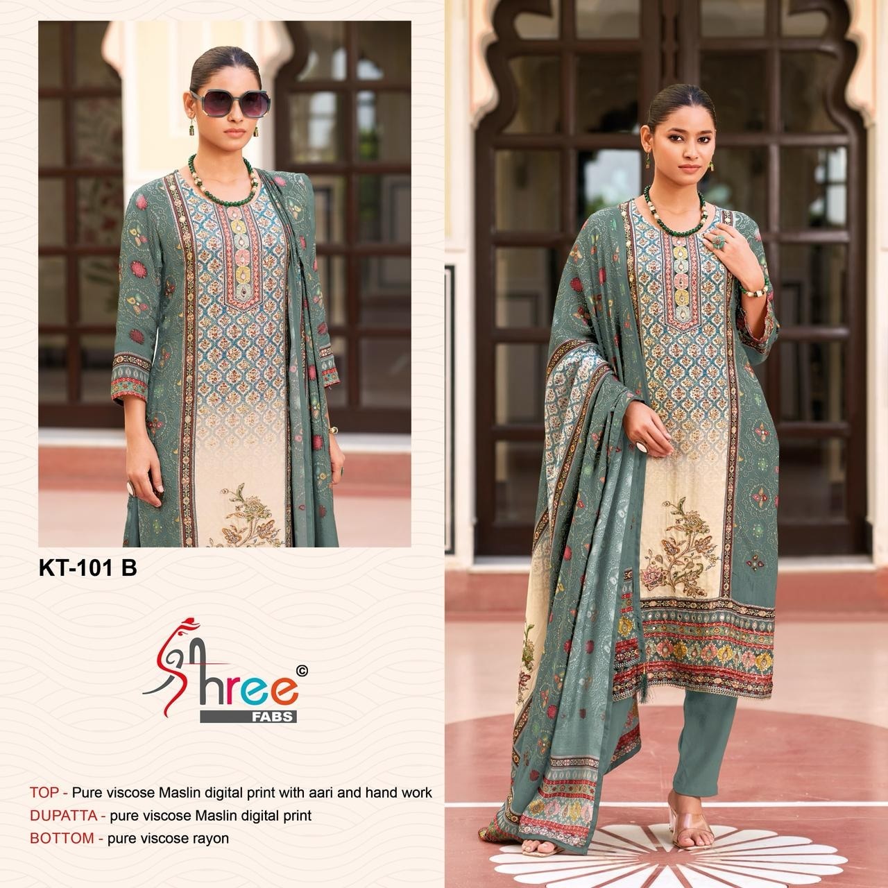SHREE FABS KT 101 B PAKISTANI SUITS PURE VISCOSE