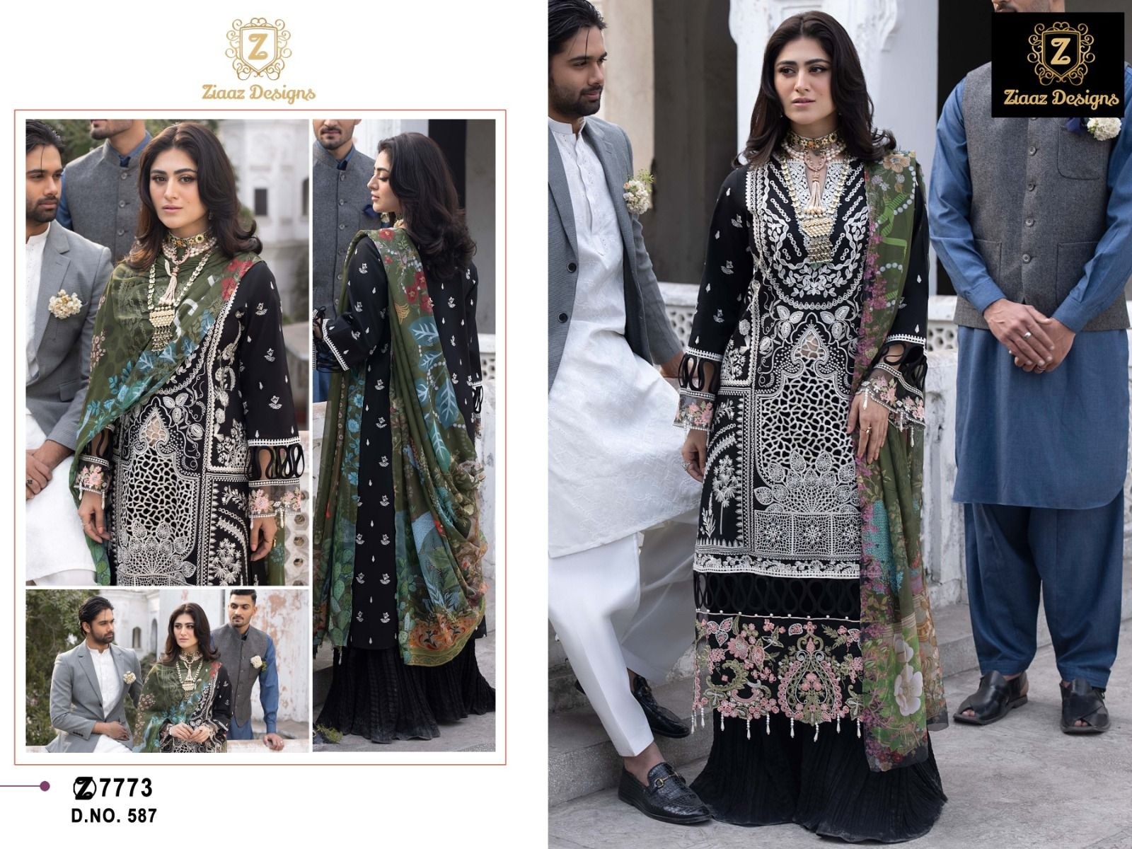ZIAAZ DESIGNS 587 PAKISTANI SUITS WHOLESALE DEALER