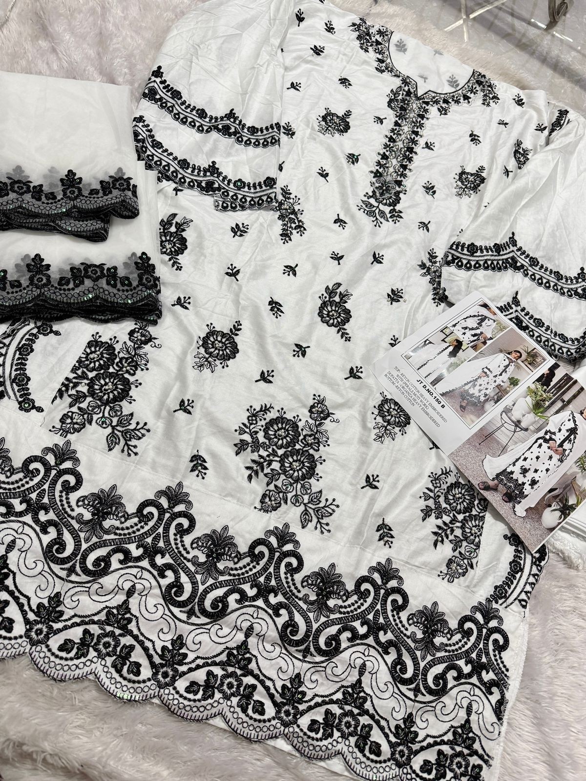 JOHRA TEX JT 150 B WHITE PAKISTANI SALWAR SUITS