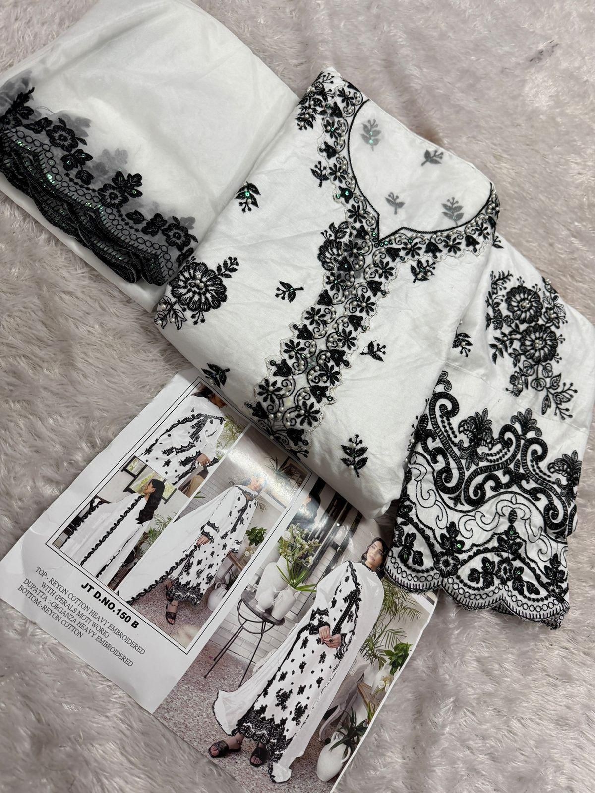 JOHRA TEX JT 150 B WHITE PAKISTANI SALWAR SUITS
