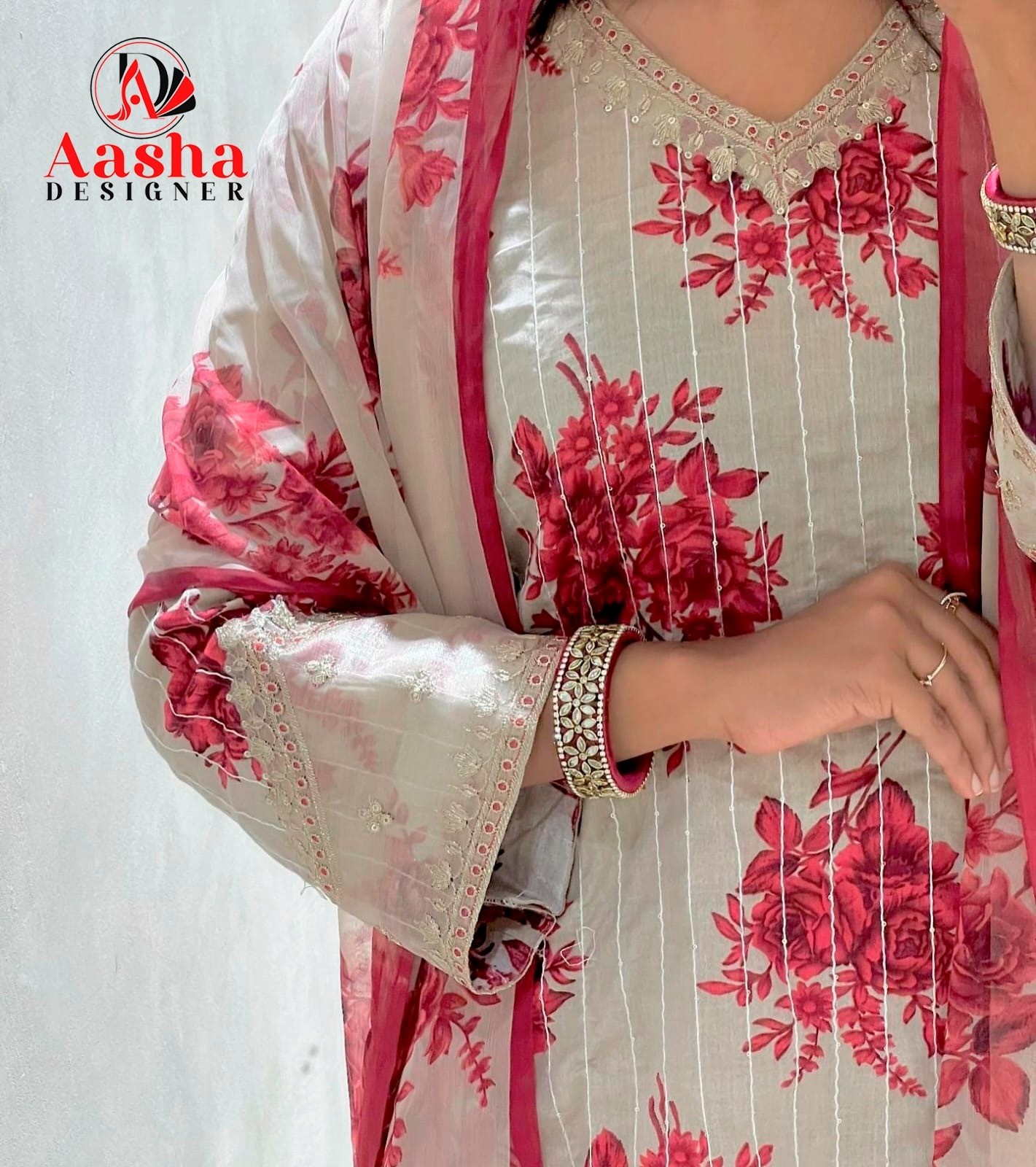 AASHA DESIGNER 1061 A PAKISTANI COTTON SUITS DEALER