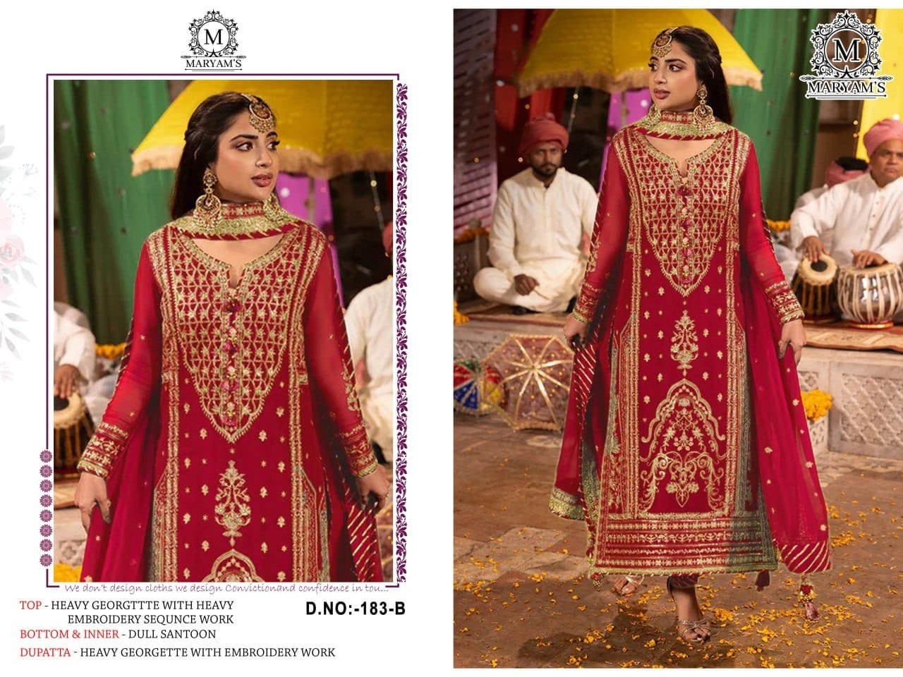 MARYAM 165 ABCD PAKISTANI SUITS SINGLE PIECE