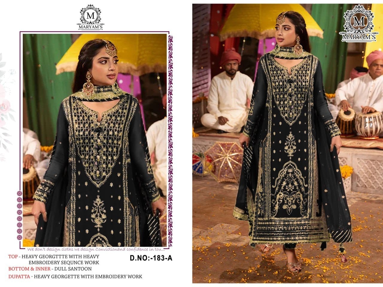 MARYAM 165 ABCD PAKISTANI SUITS SINGLE PIECE