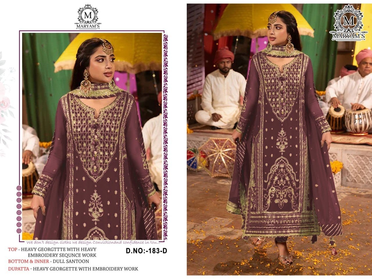 MARYAM 165 ABCD PAKISTANI SUITS SINGLE PIECE