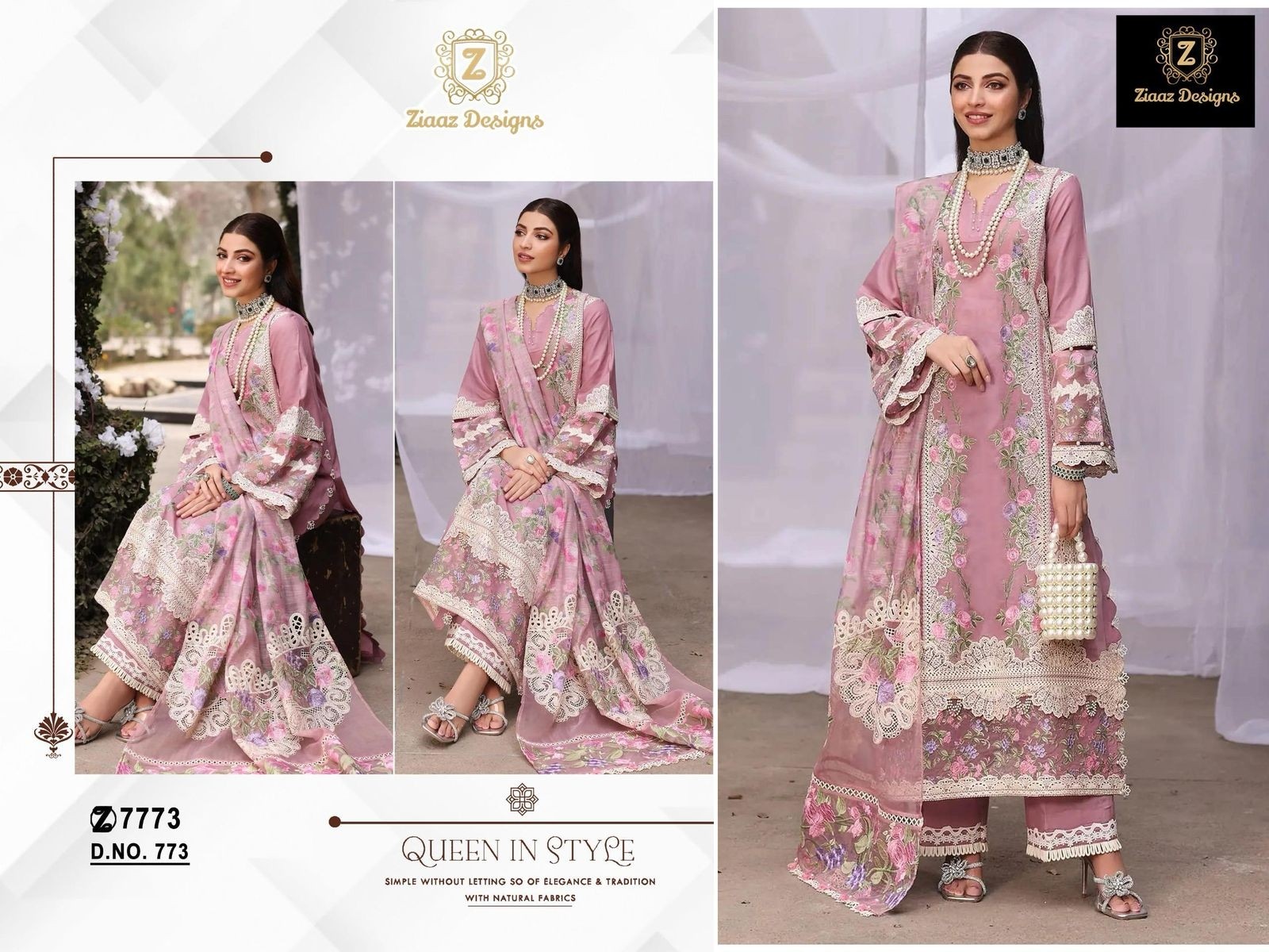 ZIAAZ DESIGNS 773 LATEST PAKISTANI SUITS 
