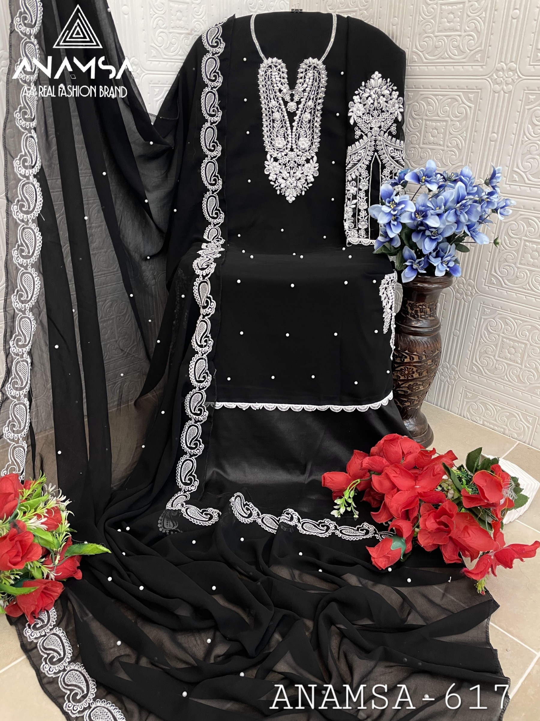 ANAMSA 617 PAKISTANI SUITS SEMI STITCHED BUY SURAT