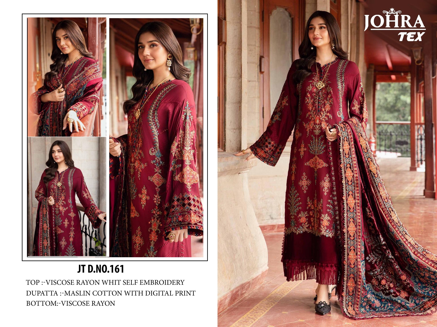 JOHRA TEX 161 PAKISTANI VISCOSE REYON SUITS 