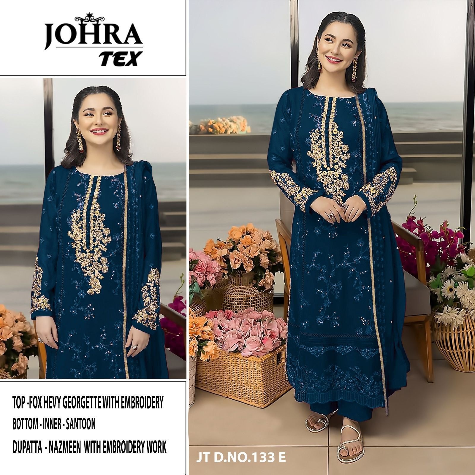 JOHRA TEX JT 133 E NAZMEEN DUPATTA PAKISTANI SALWAR SUITS