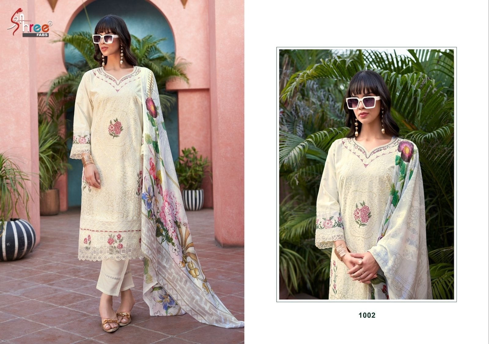 SHREE FABS 1001 1002 TASRIF BEAUTIFUL PAKISTANI SUITS ONLINE