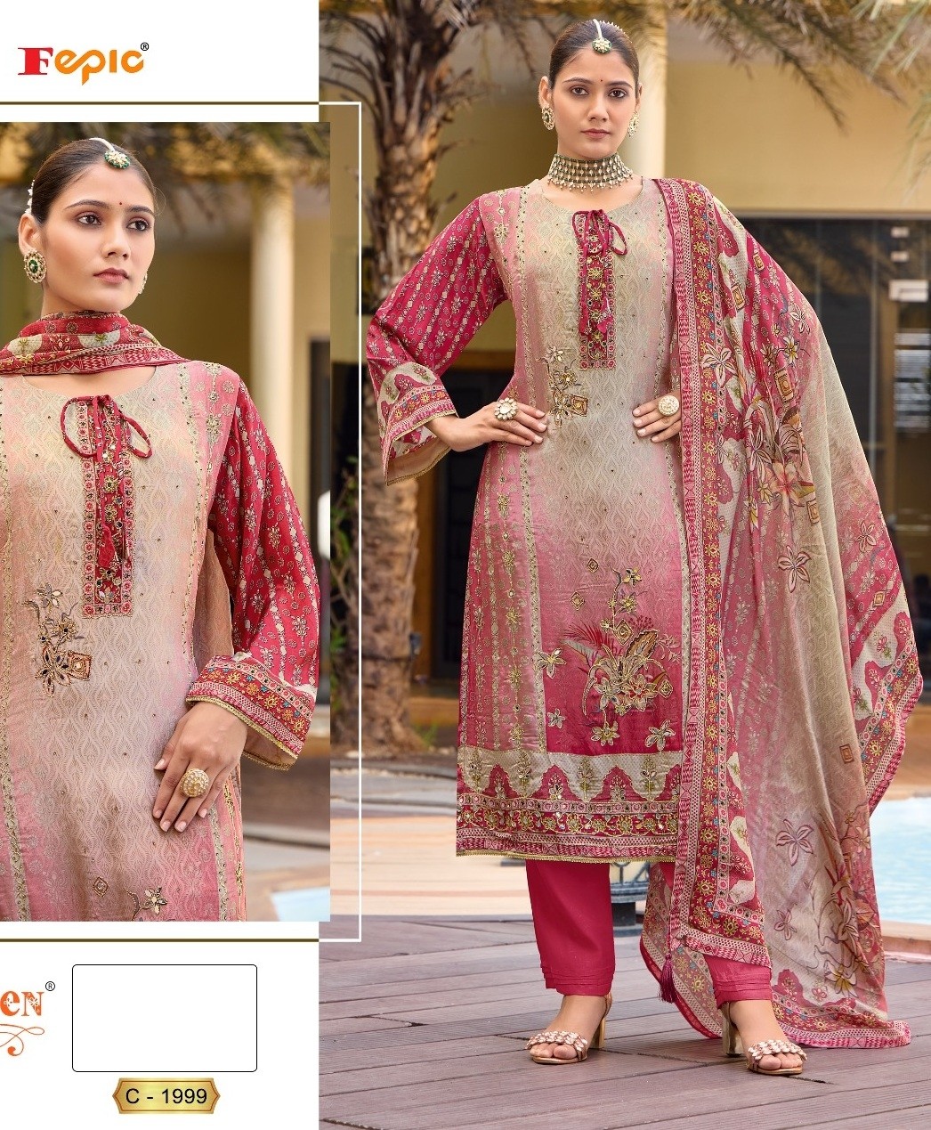 FEPIC ROSEMEEN C 1999 CRAPE PRINTED PAKISTANI SUITS IN SURAT