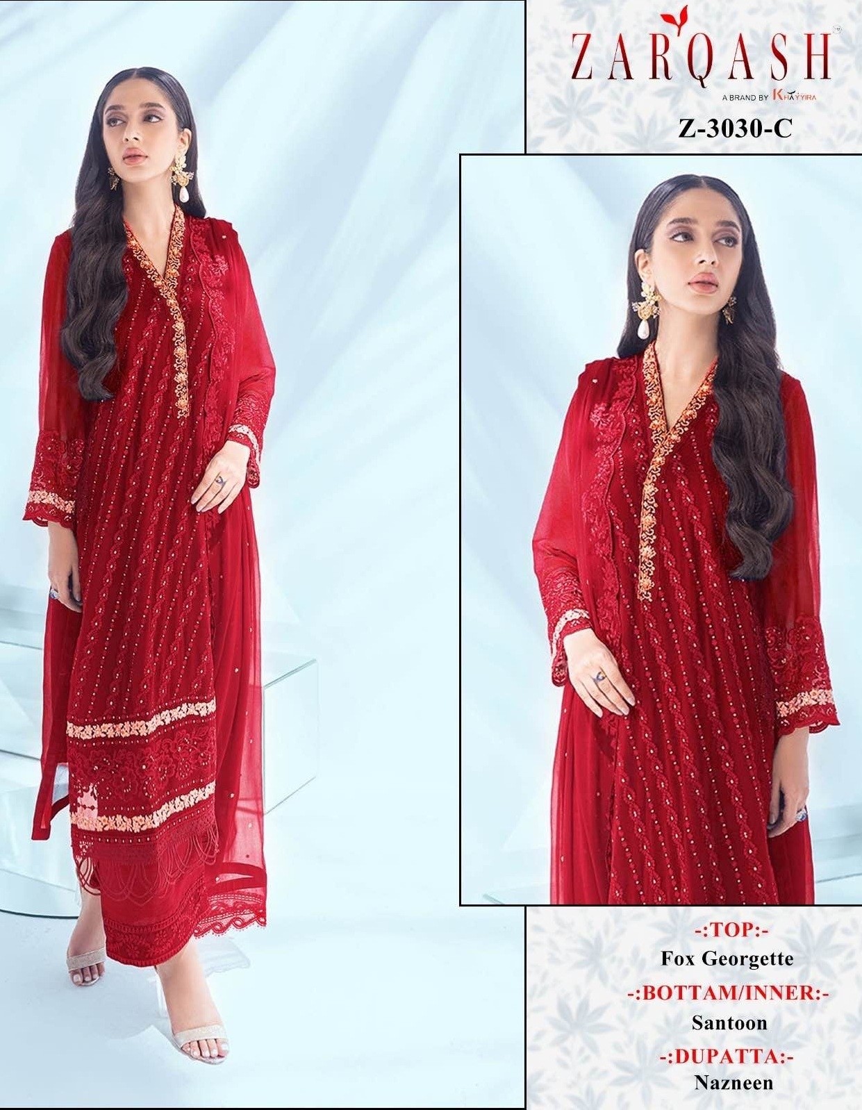 ZARQASH 3030 A PAKISTANI SALWAR SUITS