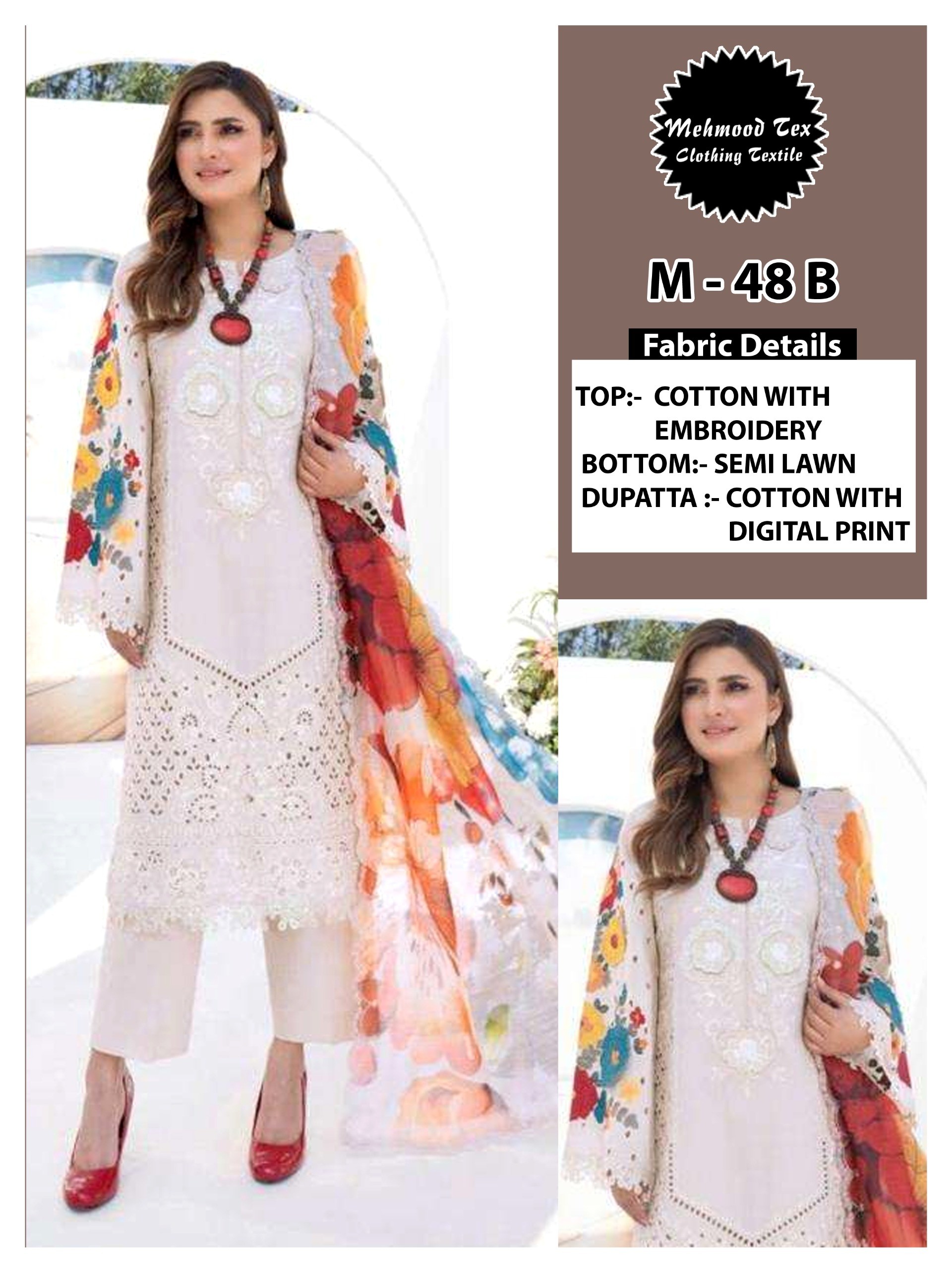 MEHMOOD TEX M 48 B LATEST DESIGN PAKISTANI SALWAR SUITS