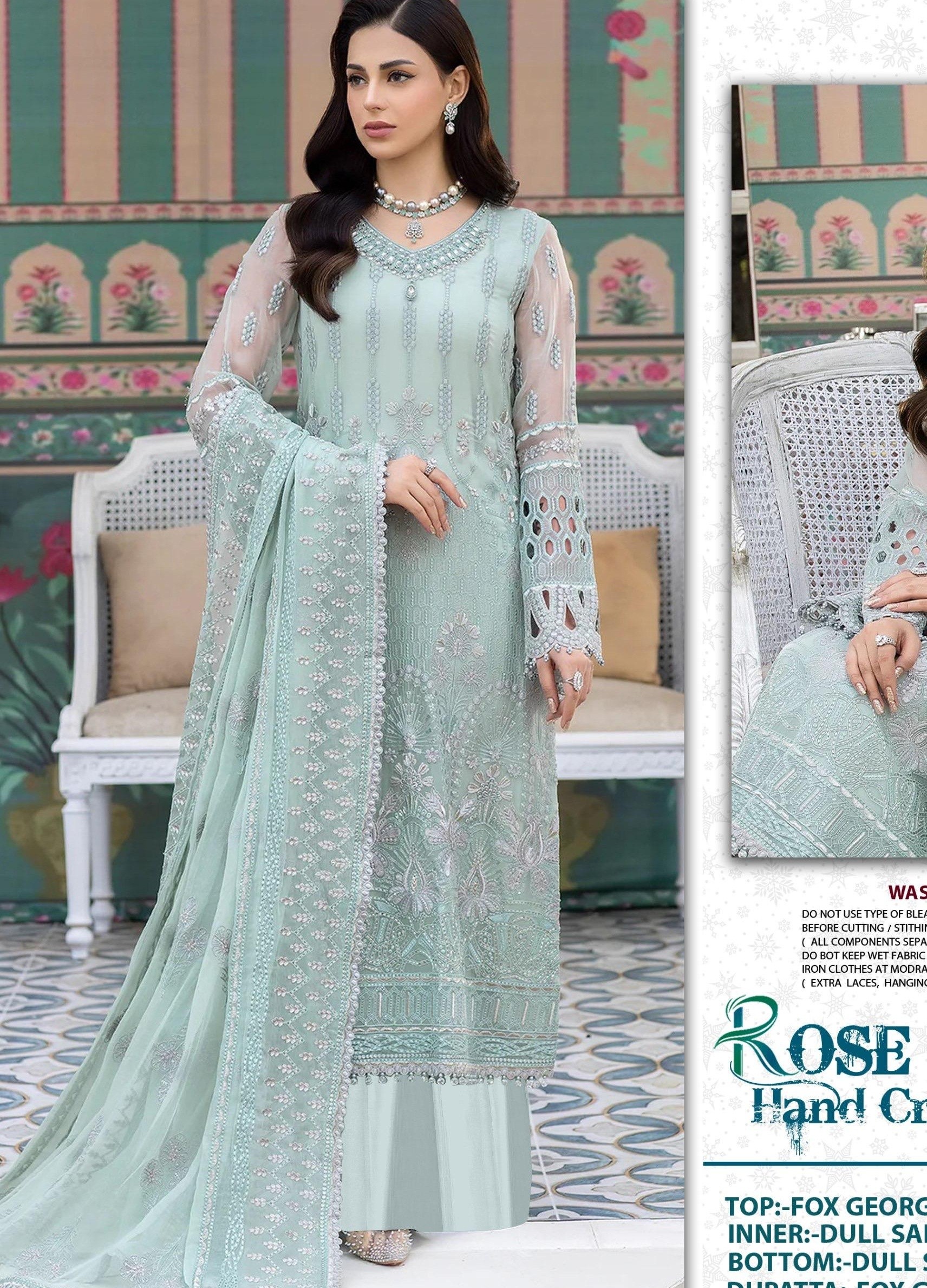 SHANAYA ROSE HAND CRAFT 173 A PAKISTANI SUITS FOX GEORGETTE