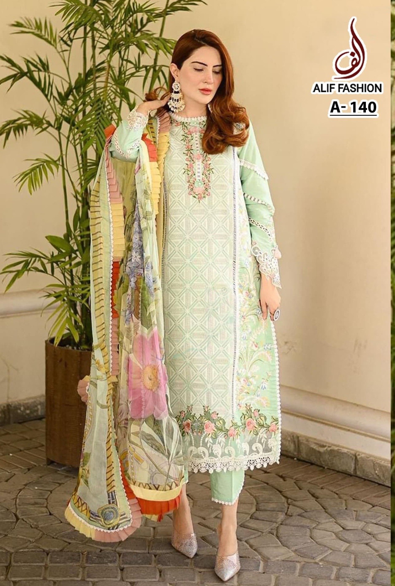 ALIF FASHION 140 PAKISTANI SALWAR SUITS PURE COTTON