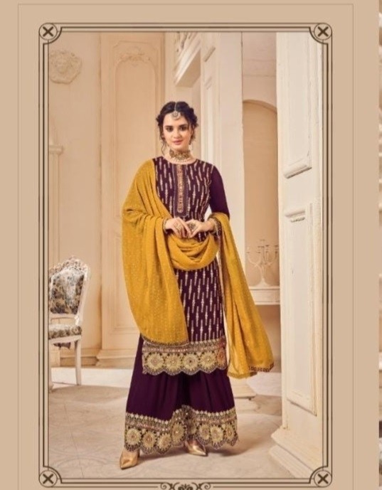 KESARI TRENDZ 5011 PAKISTANI SUITS PLLAZO BLUMING