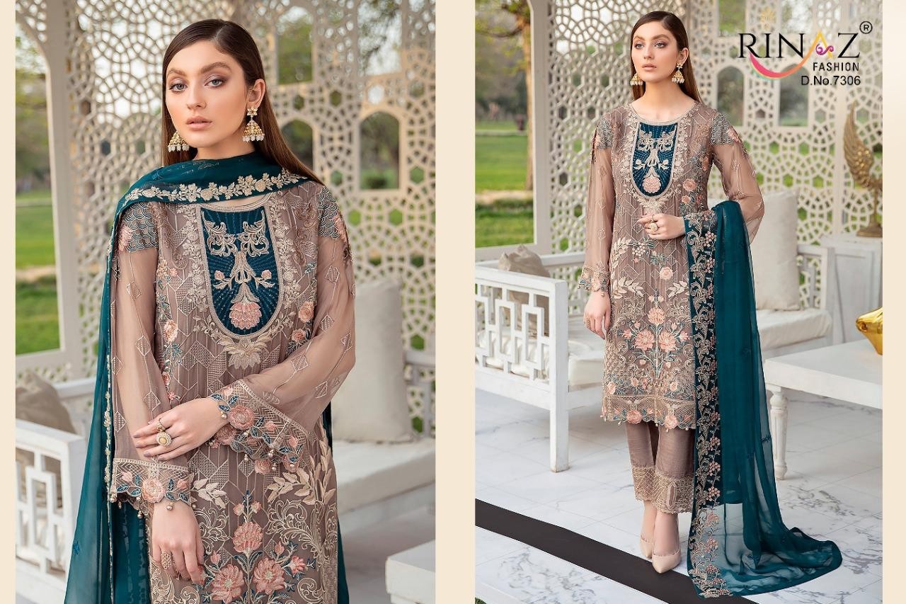 RINAZ FASHION RAMSHA VOL 7 D.NO 7306 PAKISTANI SUIT PREMIUM QUALITY COLLECTTION