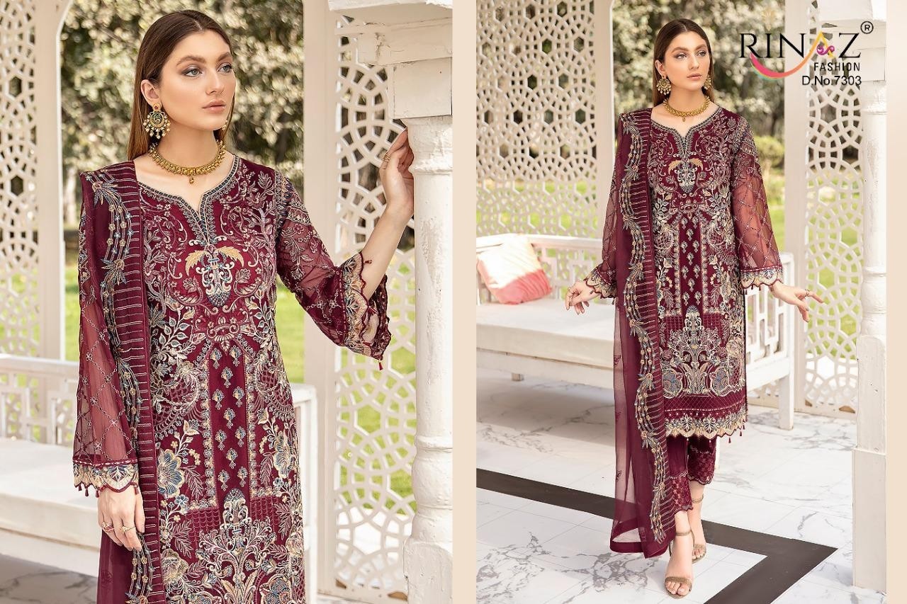 RINAZZ FASHION RAMSHA VOL 7 D.NO 7302 PAKISTANI SUIT PREMIUM QUALITY COLLECTTION